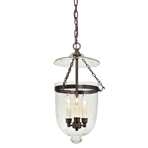 Hundi 3 Light 11 inch Oil Rubbed Bronze Bell Jar Pendant Ceiling Light