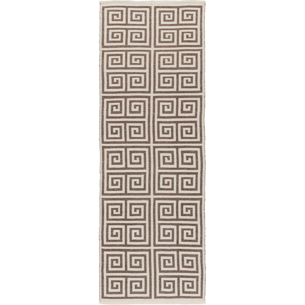 Picnic 96 X 30 inch Dark Brown, Cream Rug