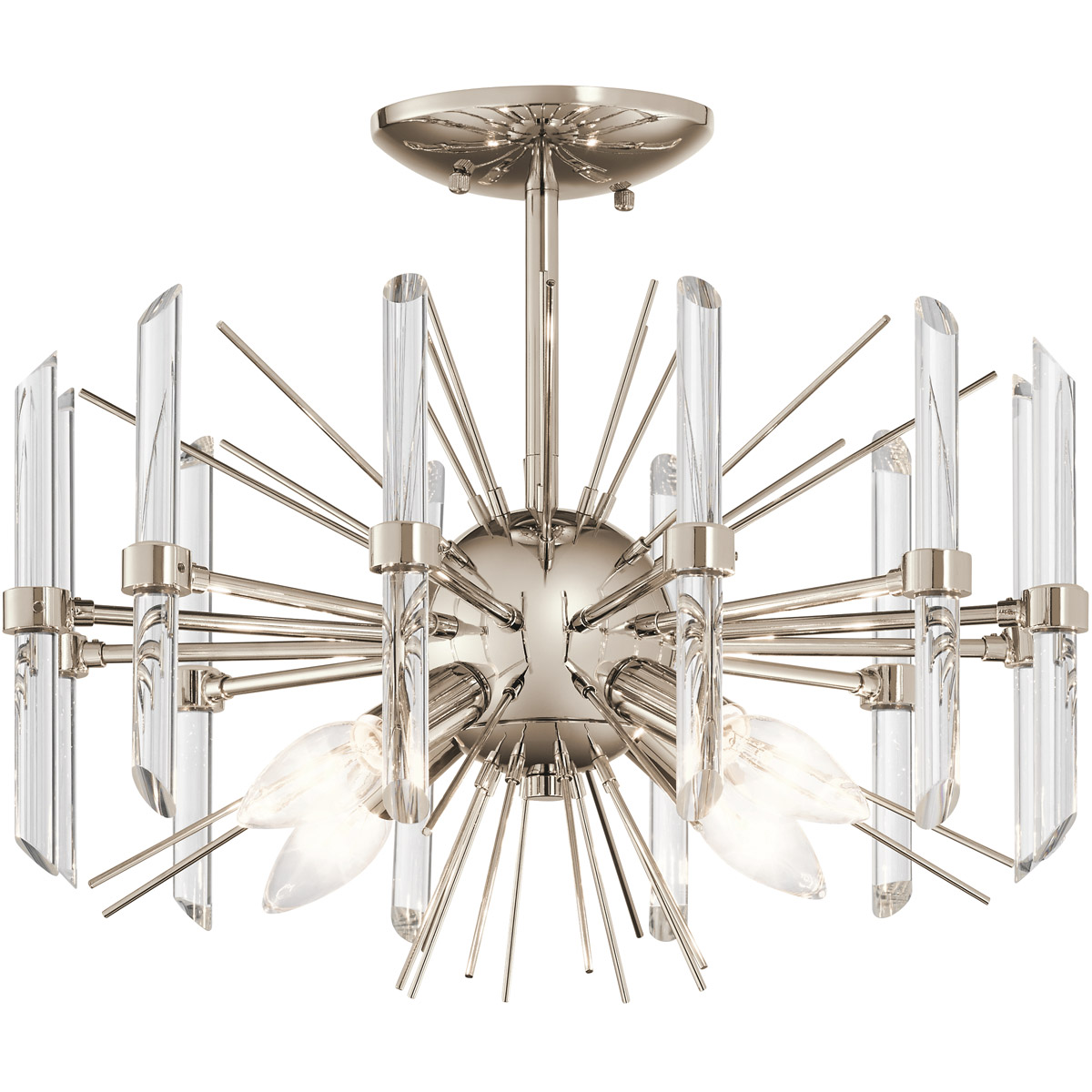 Eris 4 Light 16 inch Polished Nickel Semi Flush Light Ceiling Light