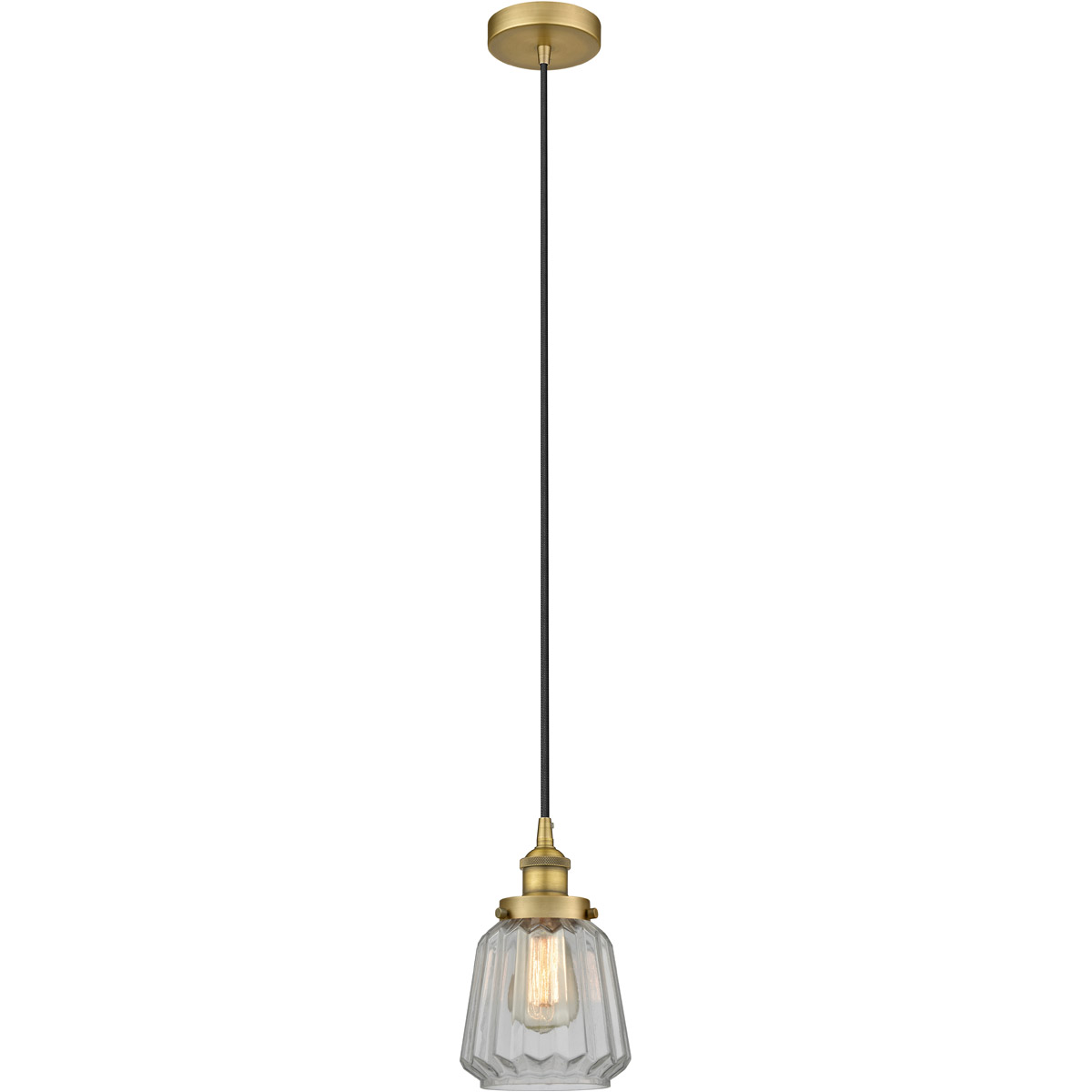 Edison Chatham LED 7 inch Brushed Brass Mini Pendant Ceiling Light