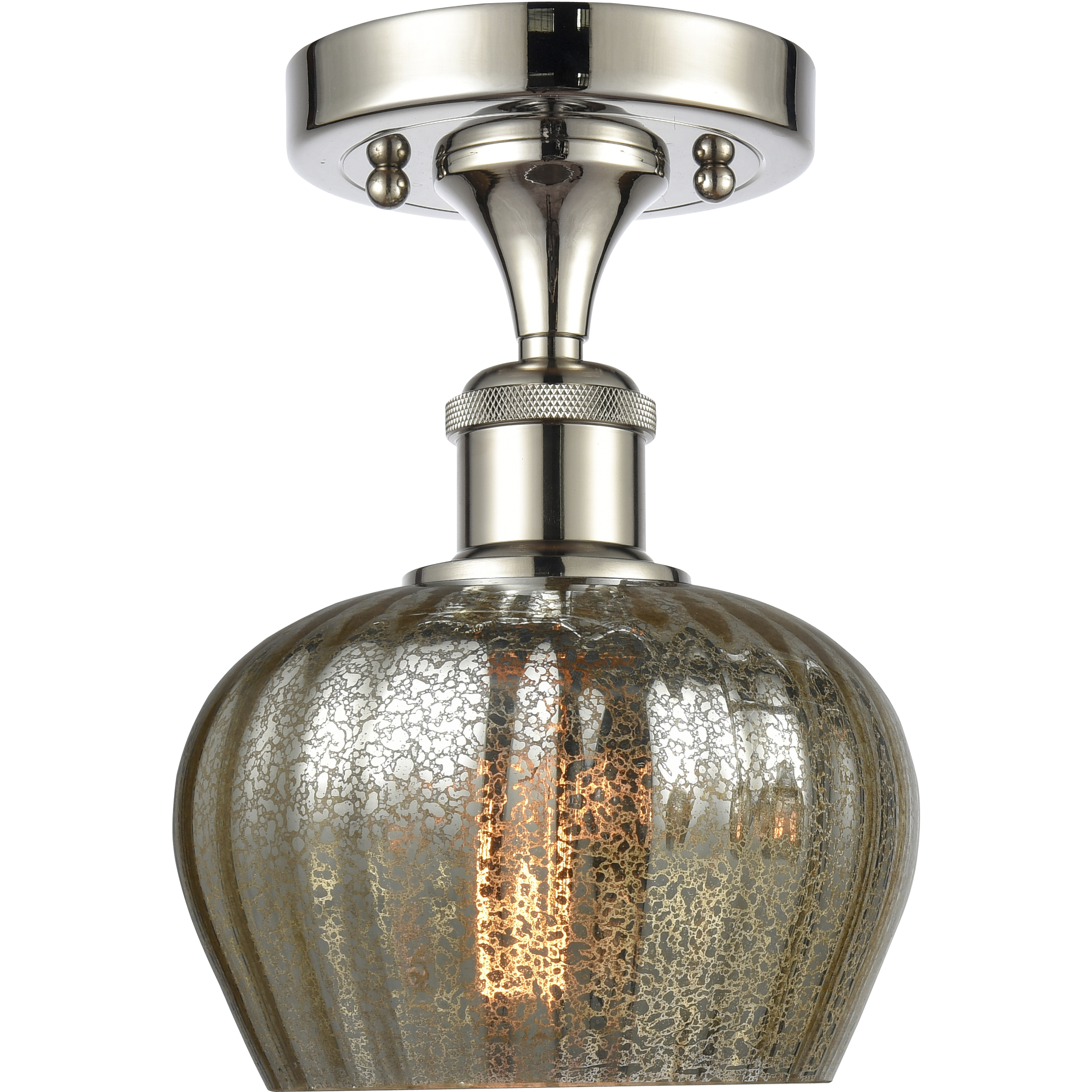 Fenton 1 Light 6.5 inch Polished Nickel Semi-Flush Mount Ceiling Light