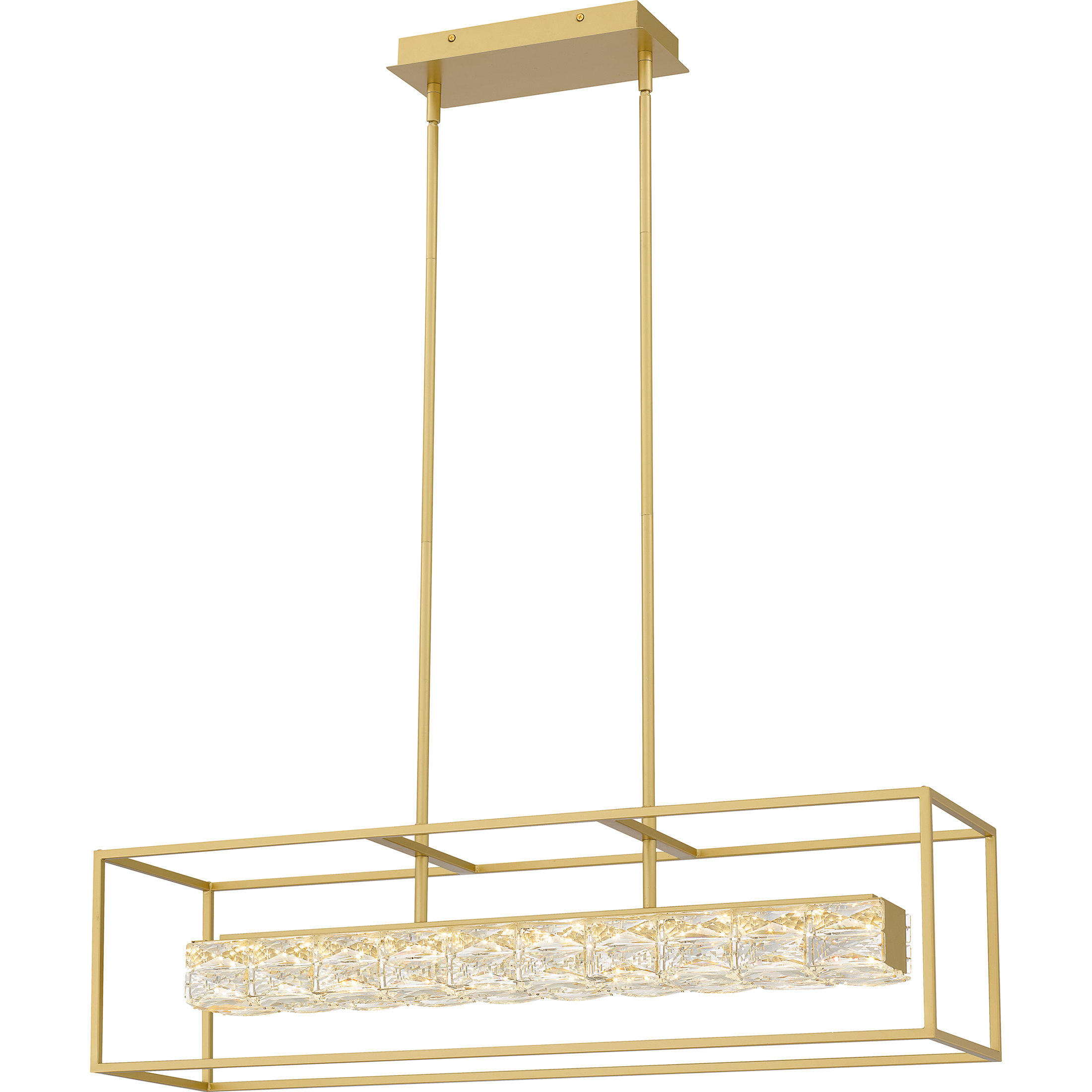 Dazzle LED 36 inch Soft Gold Linear Chandelier Ceiling Light
