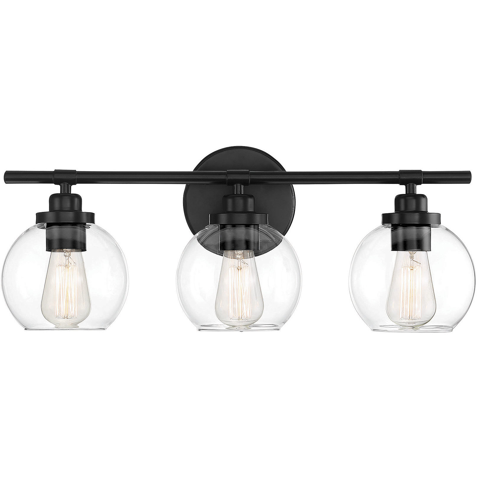 Carson 3 Light 22.5 inch Black Bathroom Vanity Light Wall Light, Essentials