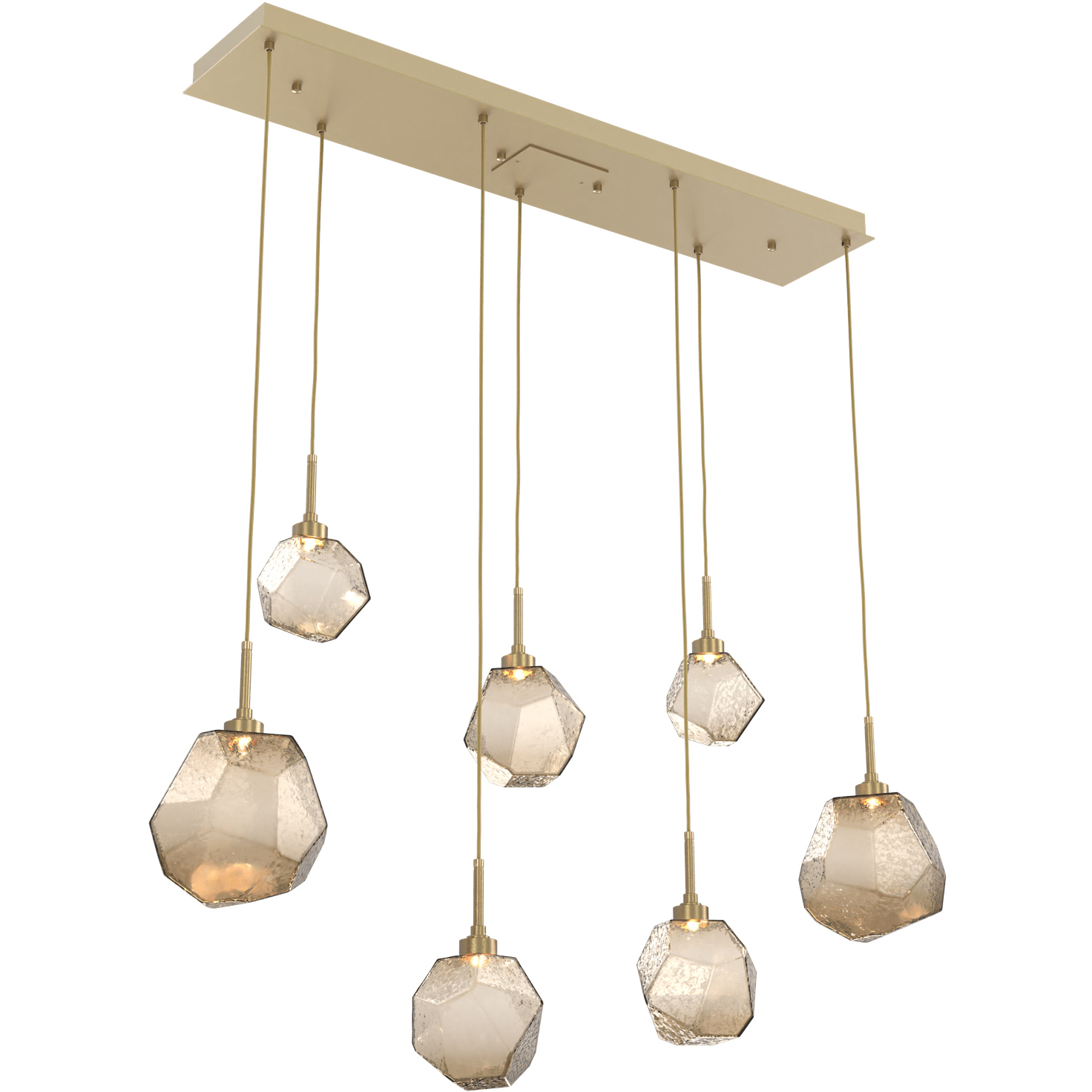 Gem LED 46.7 inch Gilded Brass Linear Pendant Ceiling Light in Bronze, 2700K LED, Multi-Port
