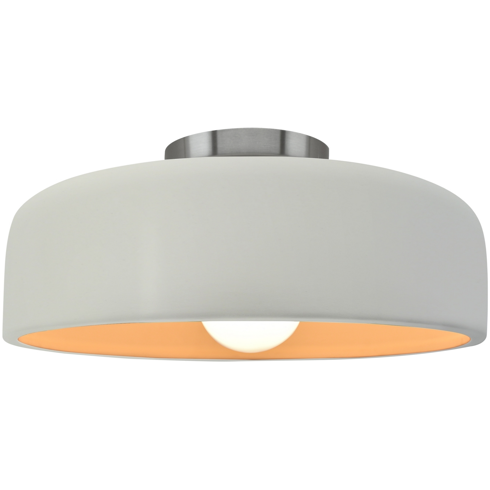 Radiance Collection - Spire 1 Light 10 inch Matte White with Champagne Gold internal finish Semi-Flush Ceiling Light, Form+Finish+Function