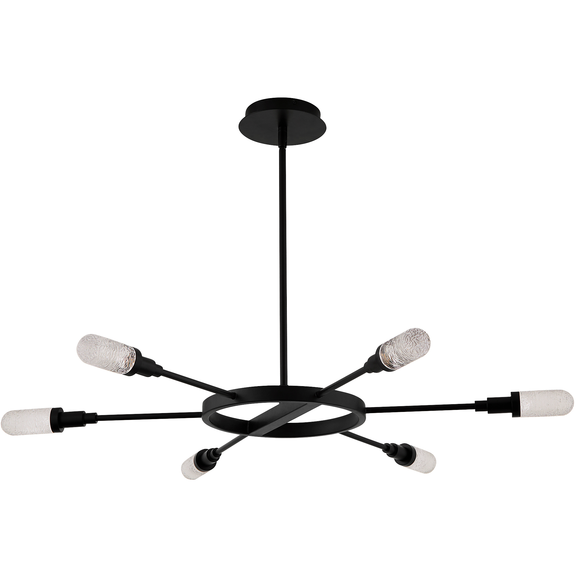 Sperano 6 Light 44 inch Matte Black Chandelier Ceiling Light