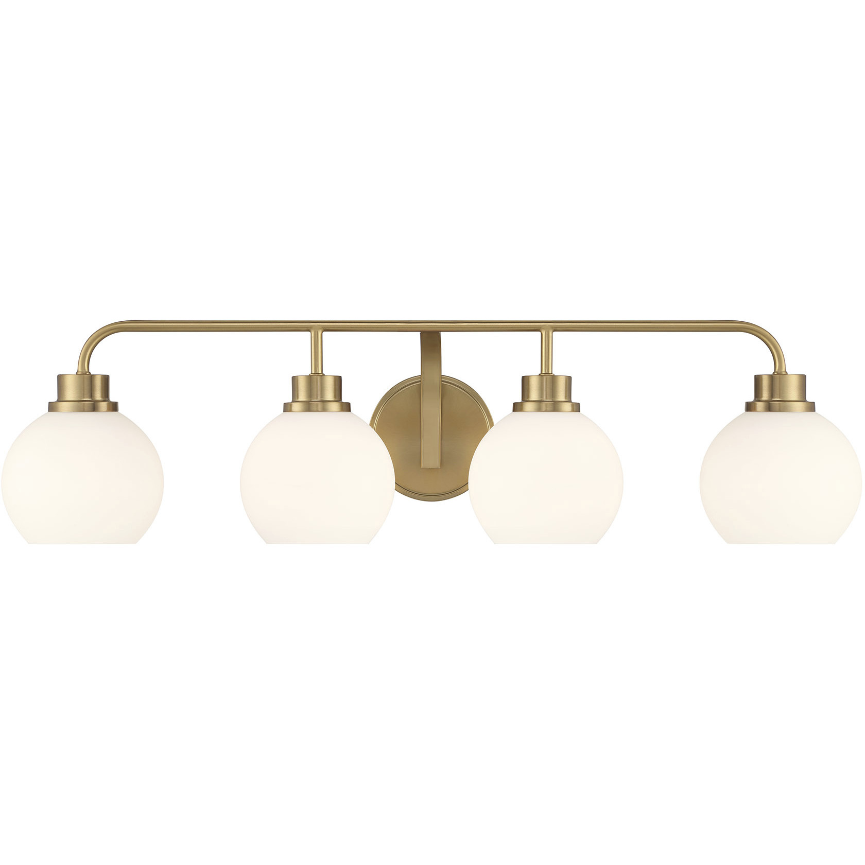 Contemporary 4 Light 32 inch Natural Brass Bathroom Vanity Light Wall Light