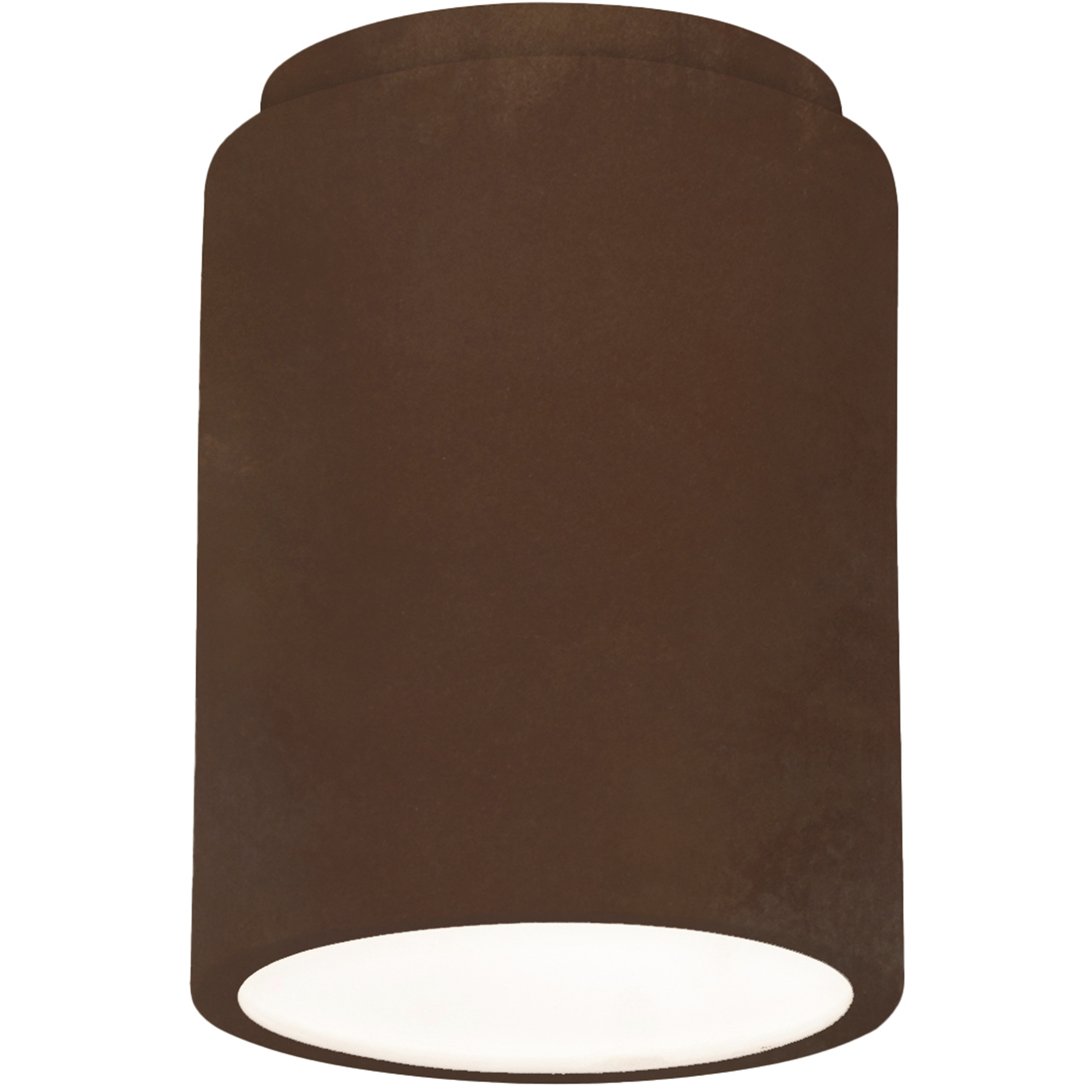 Radiance Cylinder LED 6.5 inch Real Rust Outdoor Flush-Mount