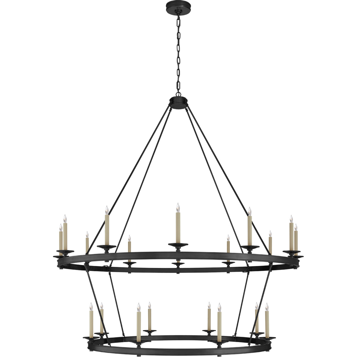 Chapman & Myers Launceton 20 Light 63.5 inch Bronze Two Tiered Chandelier Ceiling Light, XXL