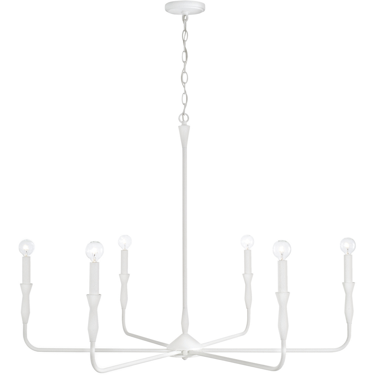 Paloma 6 Light 41 inch Textured White Chandelier Ceiling Light