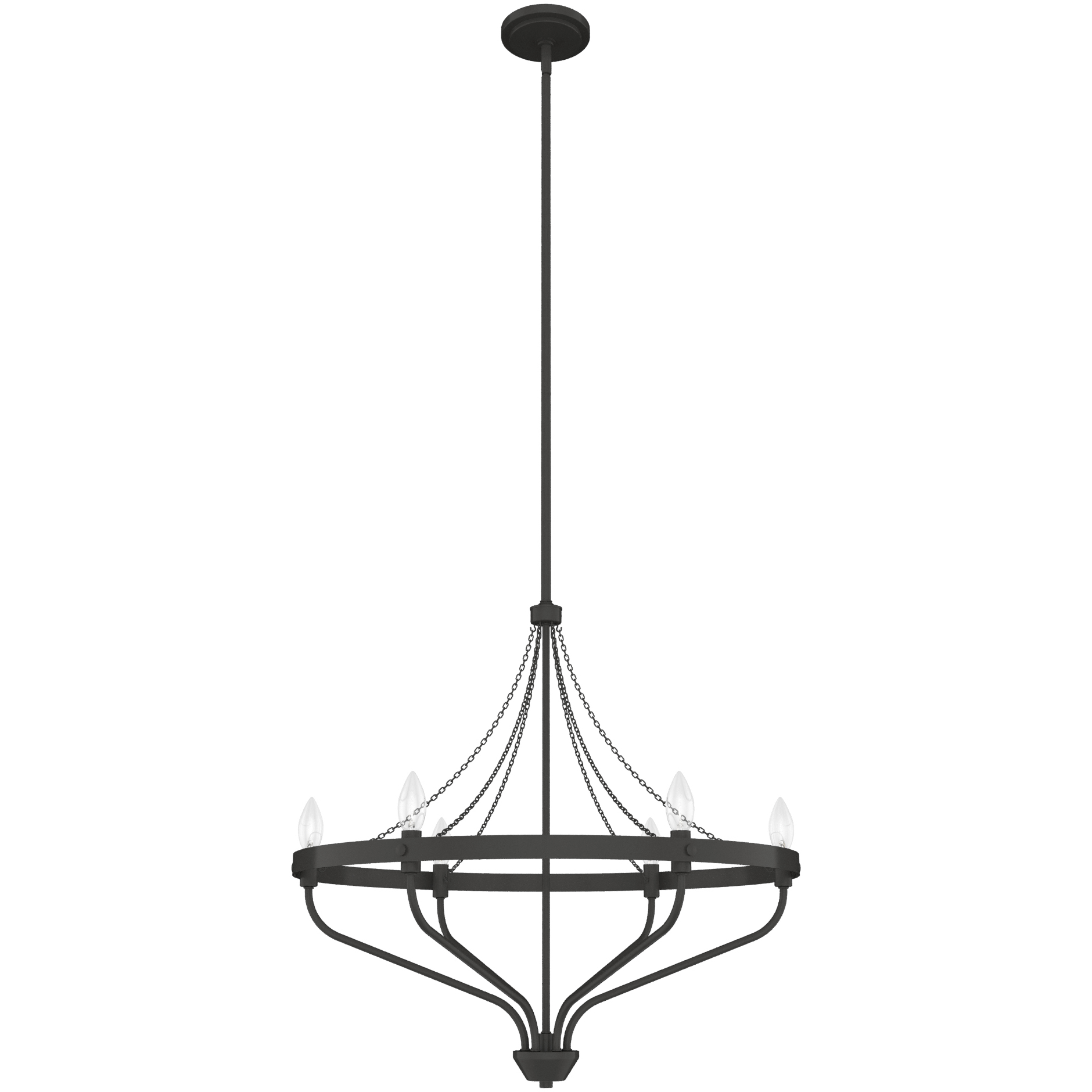 Merlin 6 Light 24.75 inch Rustic Iron Chandelier Ceiling Light
