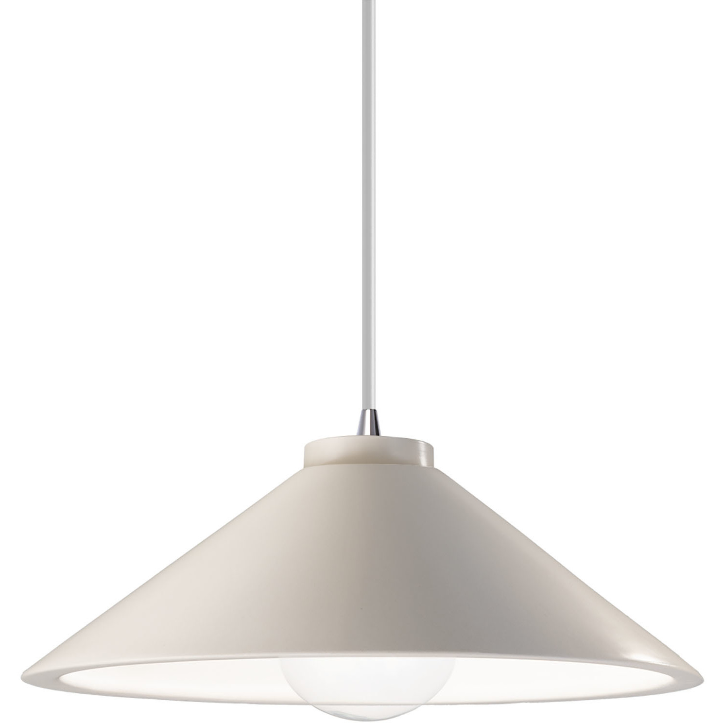 Radiance Collection - Flare 1 Light 11.75 inch Matte White and Polished Chrome Pendant Ceiling Light in Replaceable Bulb, Form+Finish+Function