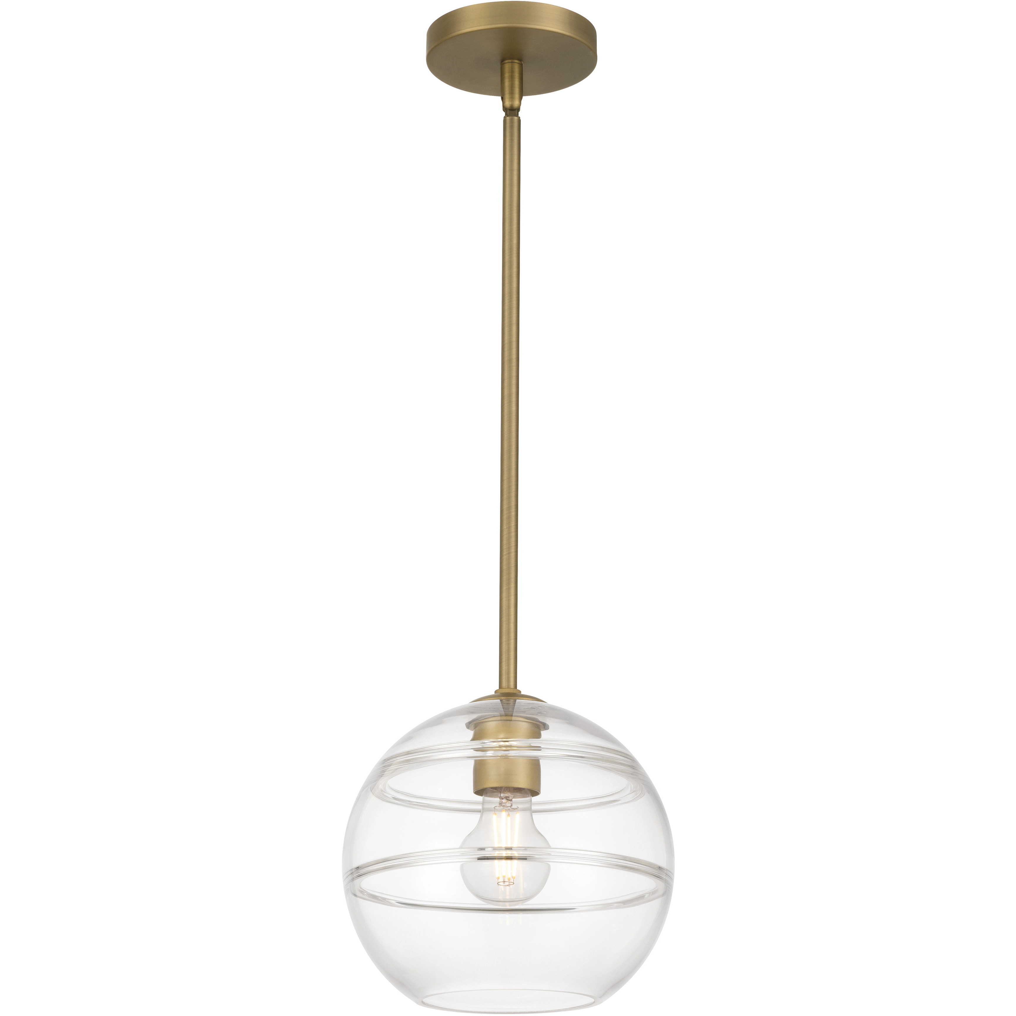 Swirl 1 Light 8.5 inch Antique Brushed Brass Pendant Ceiling Light