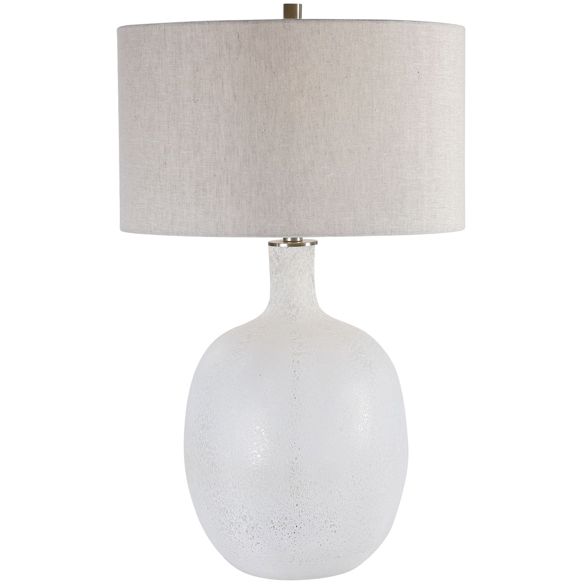 Whiteout 30 inch 150.00 watt Mottled Aged White and Brushed Nickel Table Lamp Portable Light
