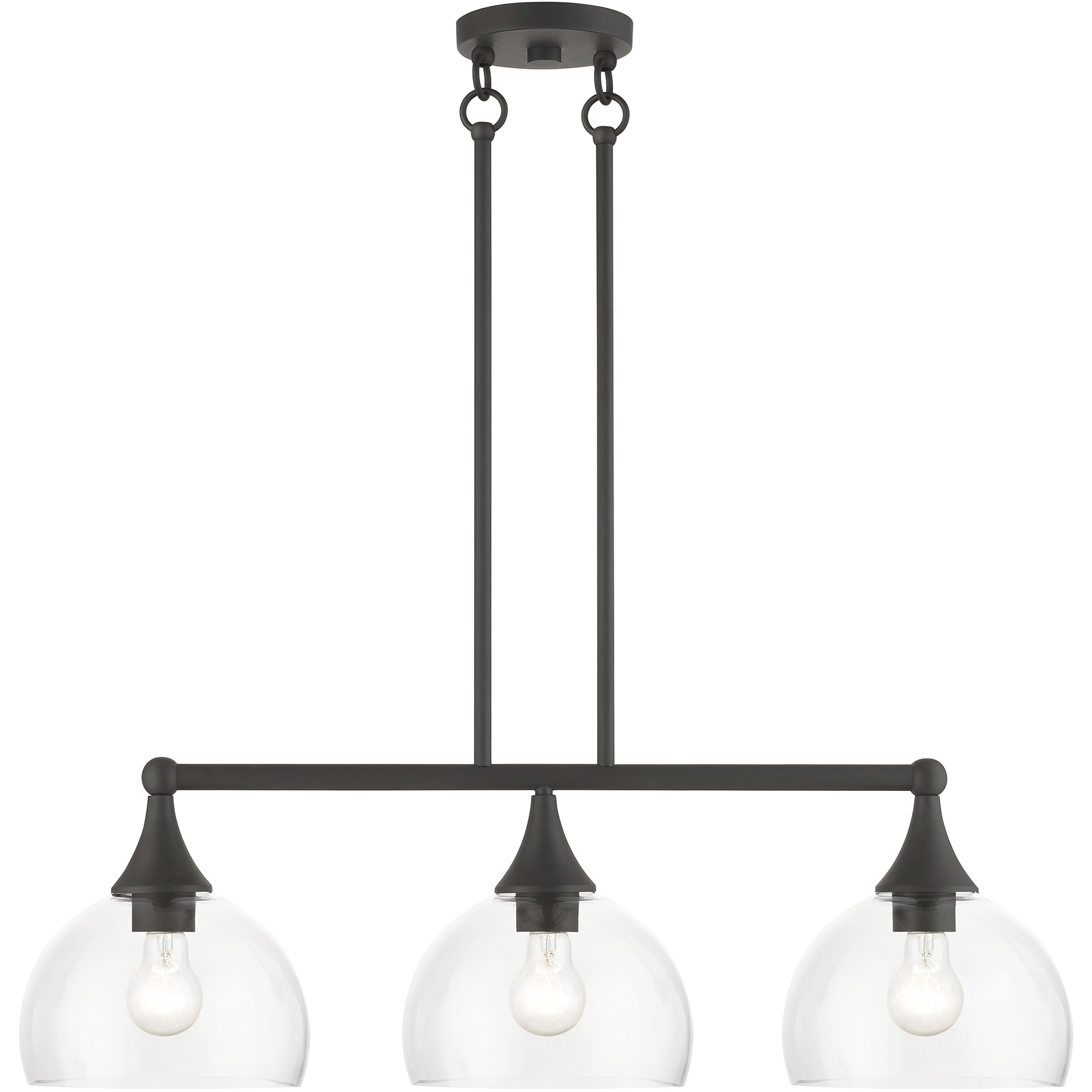 Glendon 3 Light 30 inch Bronze Linear Chandelier Ceiling Light