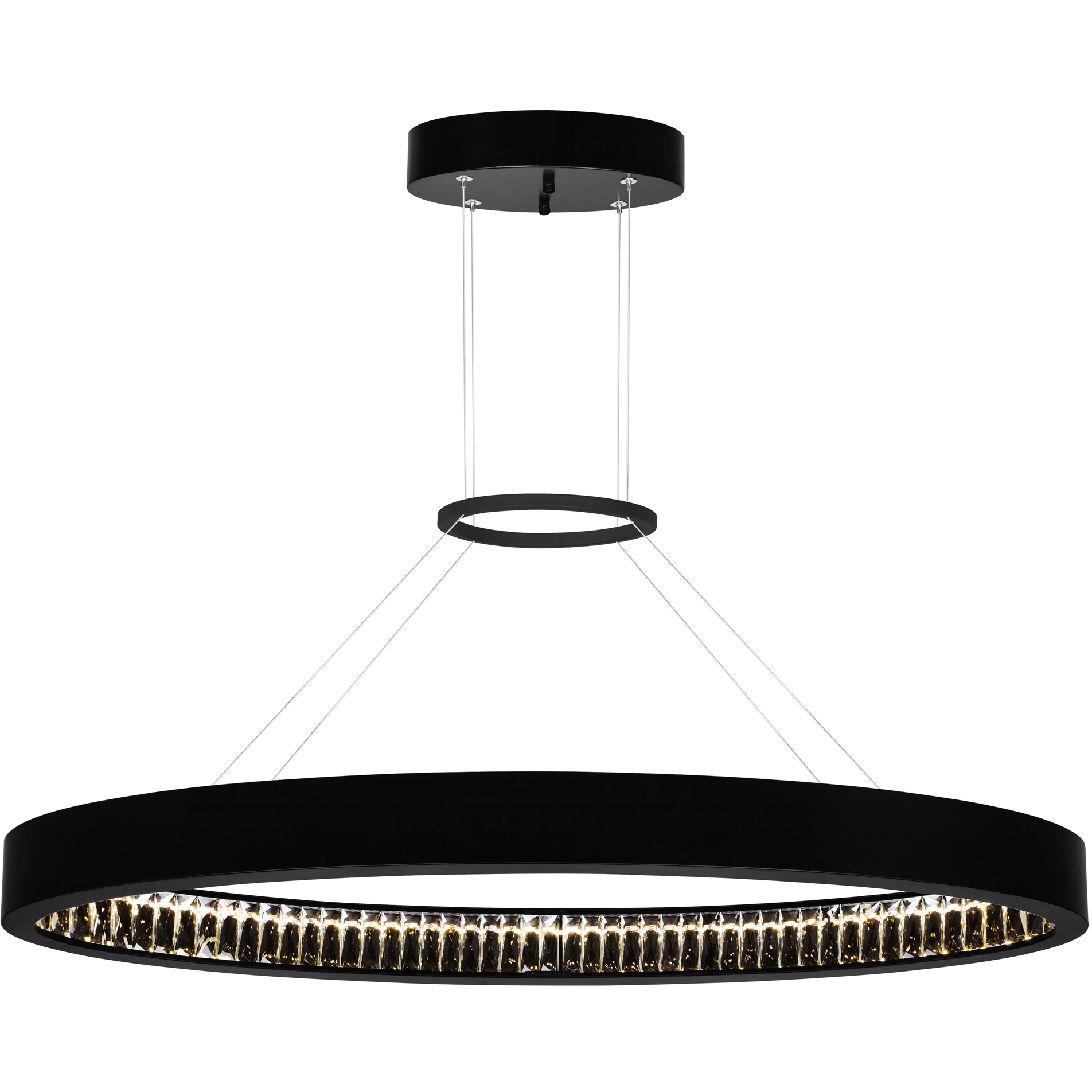 Rosalina LED 42 inch Matte Black Down Chandelier Ceiling Light