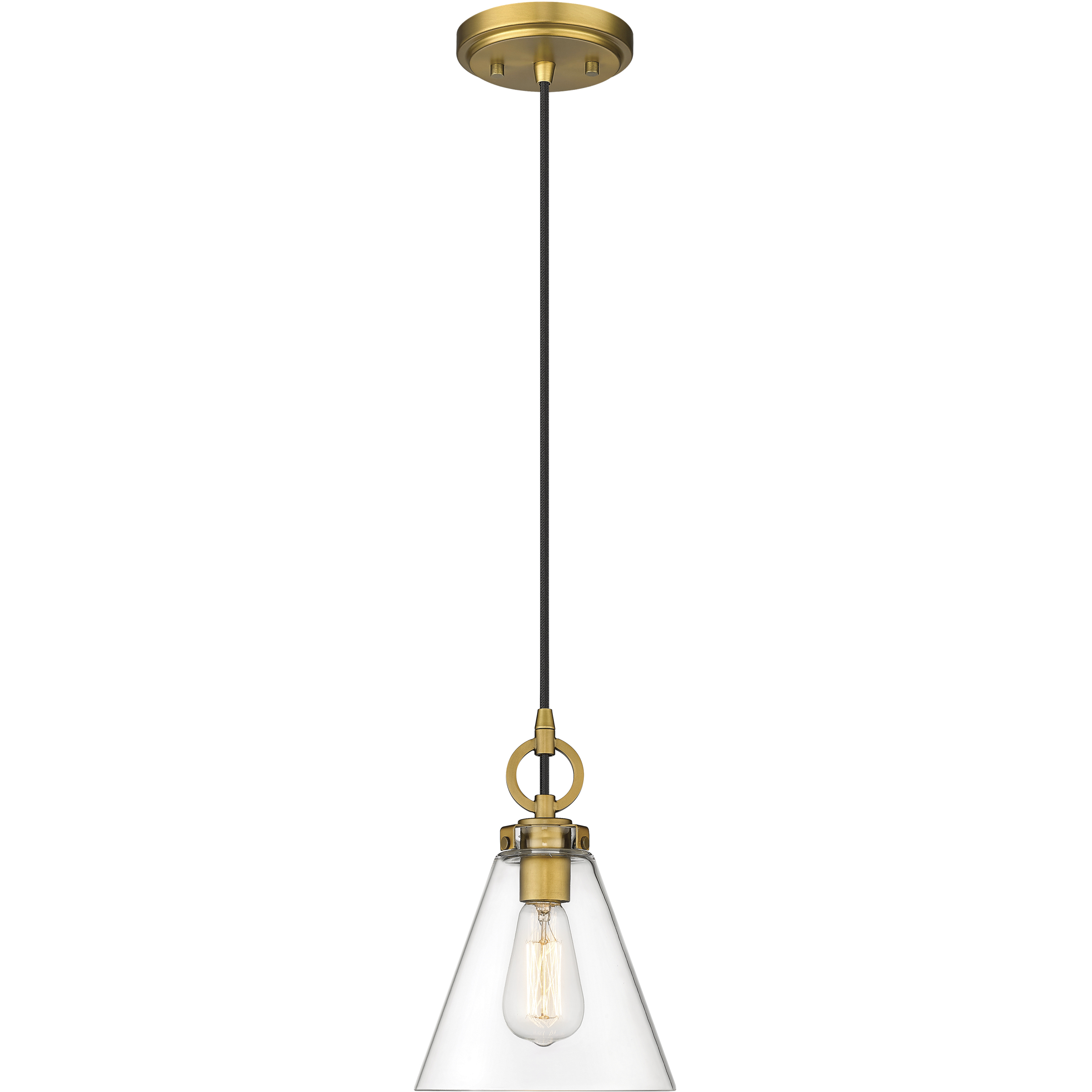 Harper 1 Light 8 inch Rubbed Brass Pendant Ceiling Light