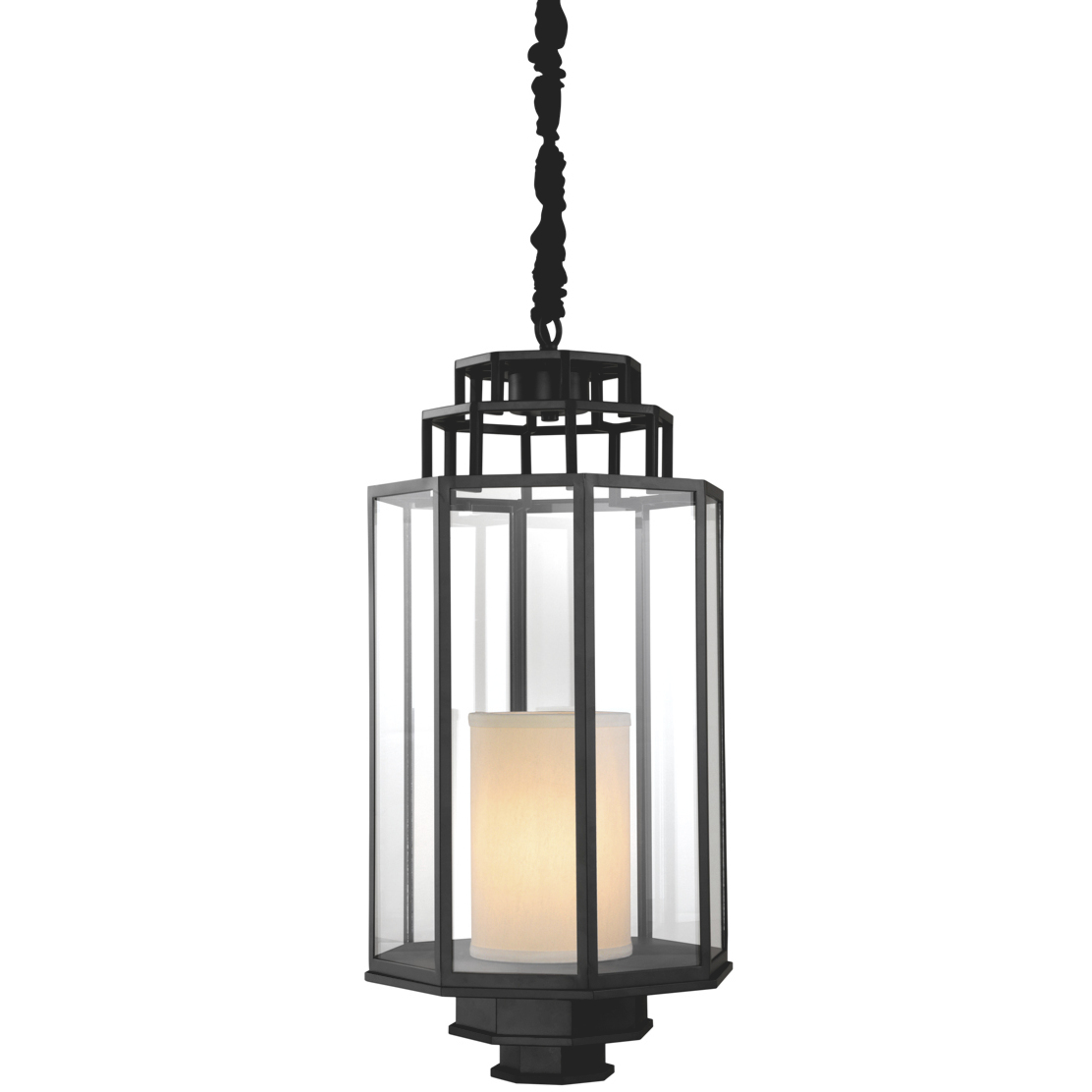 Monticello 1 Light 12.8 inch Black and Clear Glass Pendant Ceiling Light, Medium