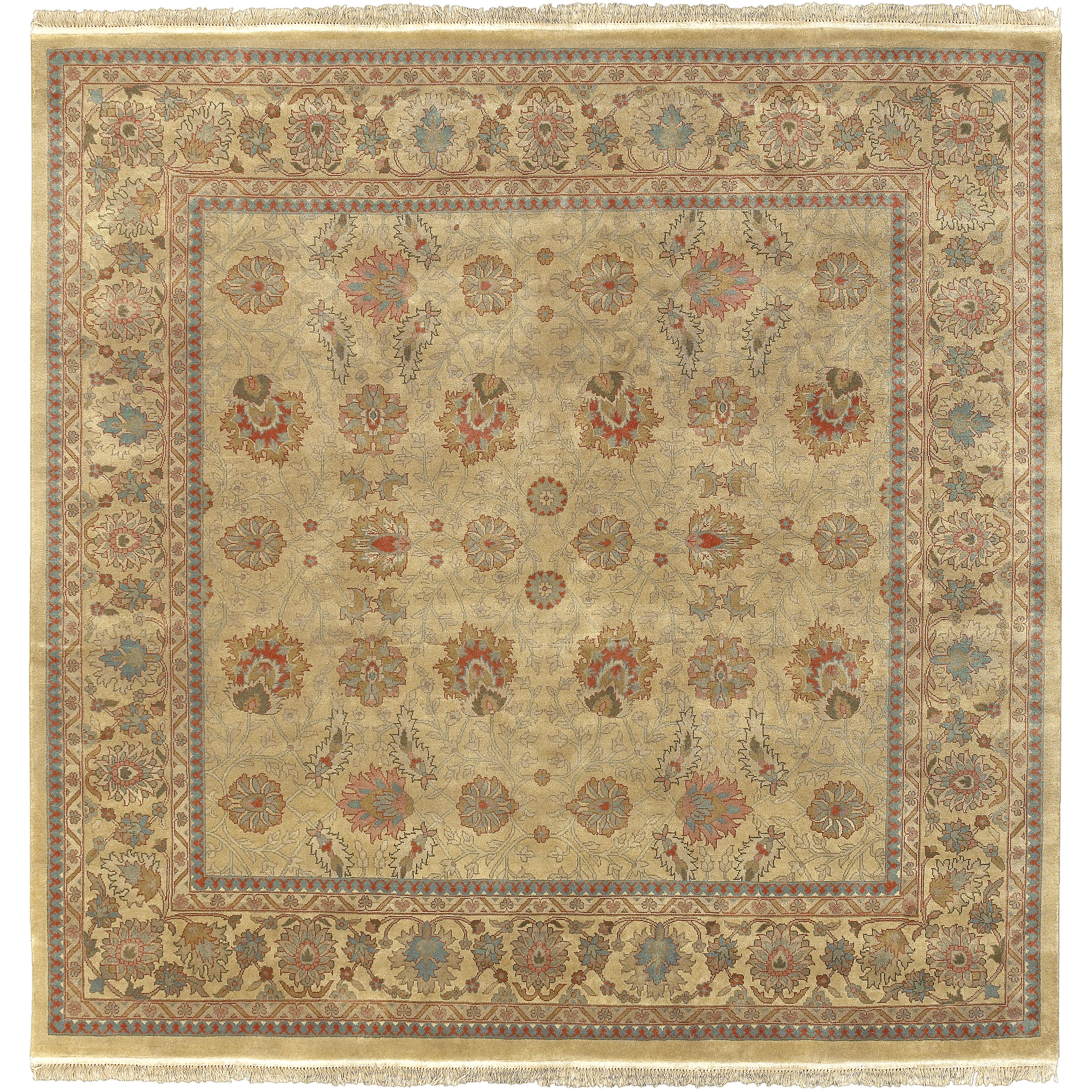 Taj Mahal 96 X 96 inch Tan, Dark Brown, Camel, Dark Green Rug
