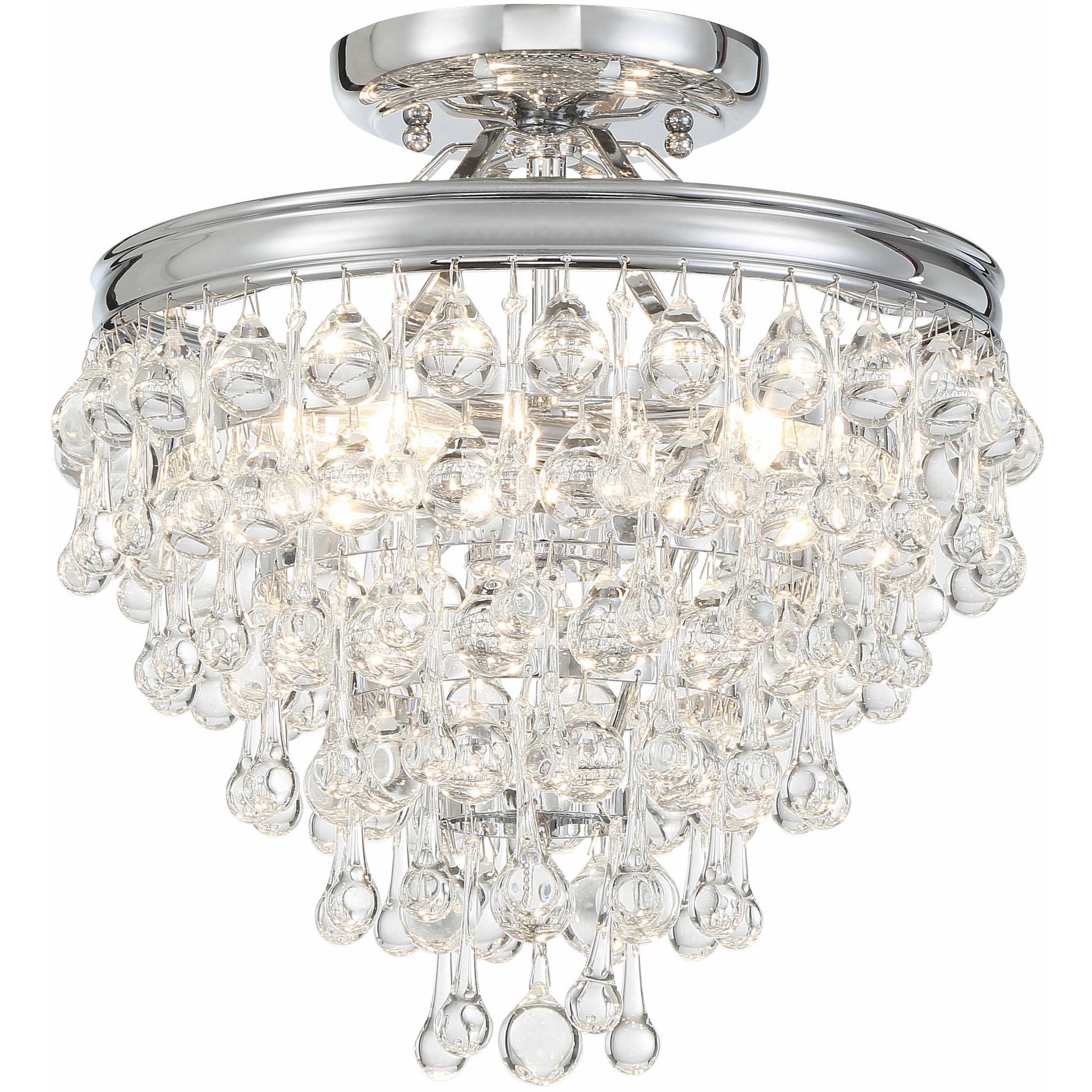 Calypso 3 Light 13 inch Polished Chrome Semi Flush Ceiling Light