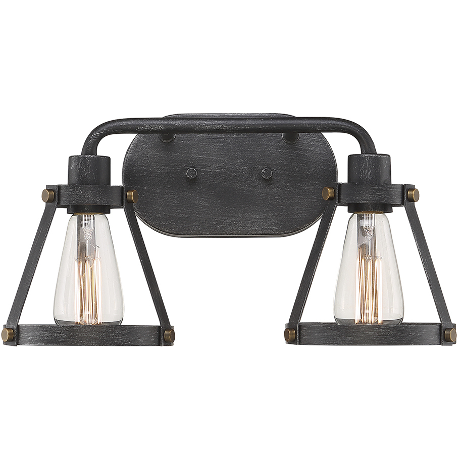 Wicker Park 2 Light 16.75 inch Weathered Pewter Bath Bar Wall Light