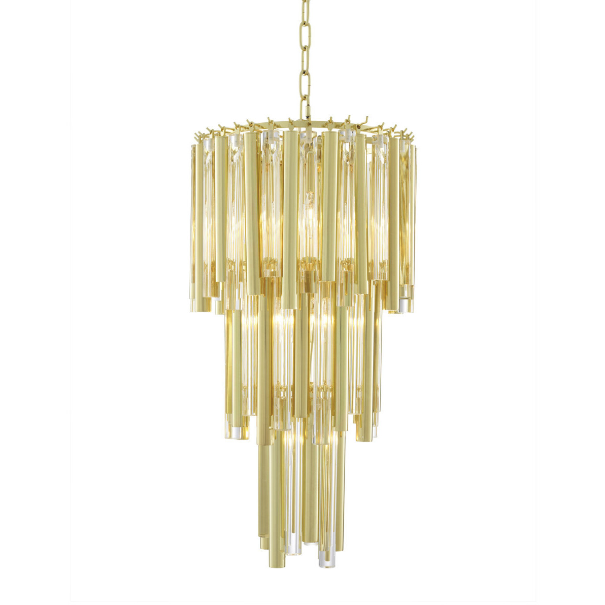 Gigi 7 Light 13.78 inch Gold and Clear Glass Chandelier Ceiling Light, Small
