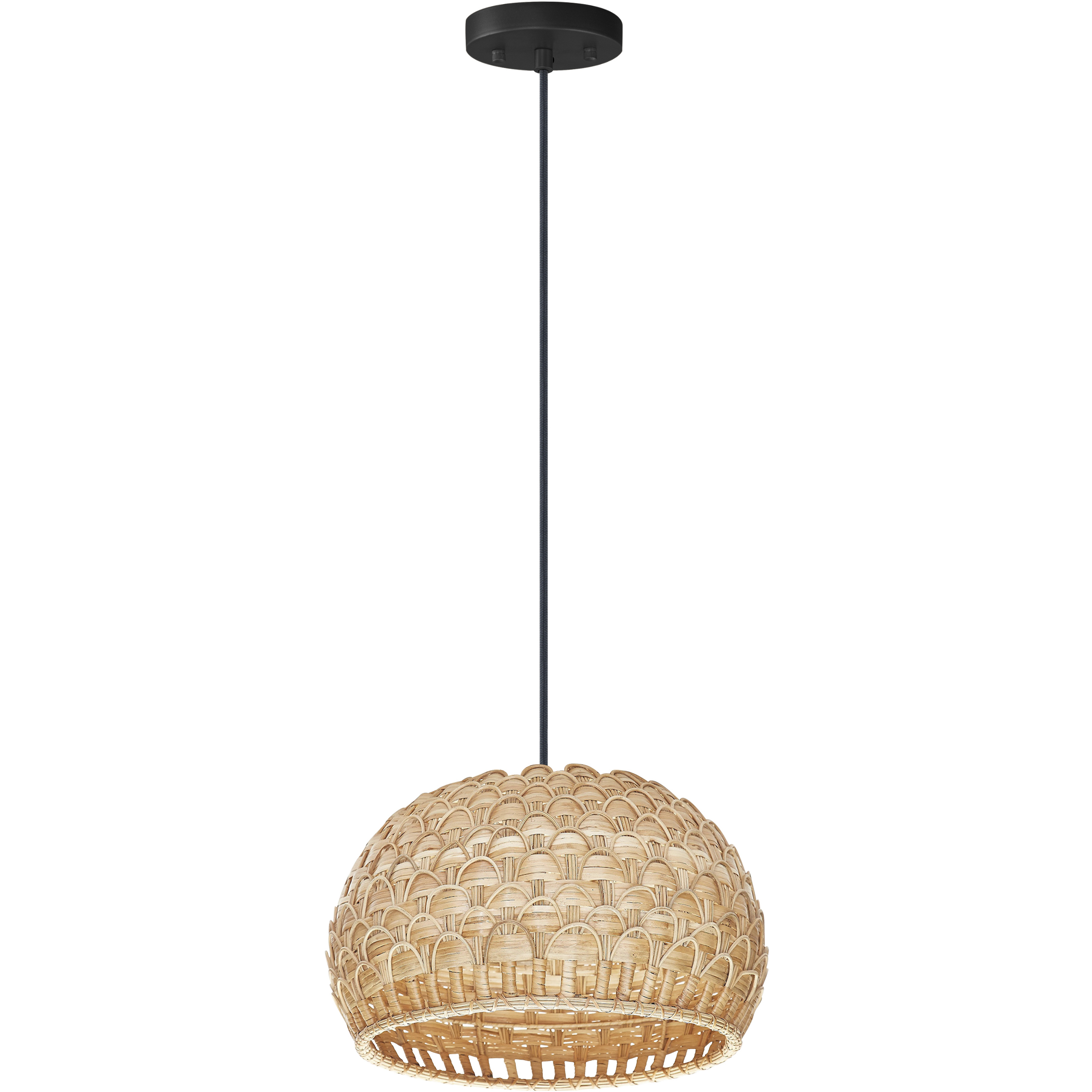 Tahiti 1 Light 14 inch Black Single Pendant Ceiling Light