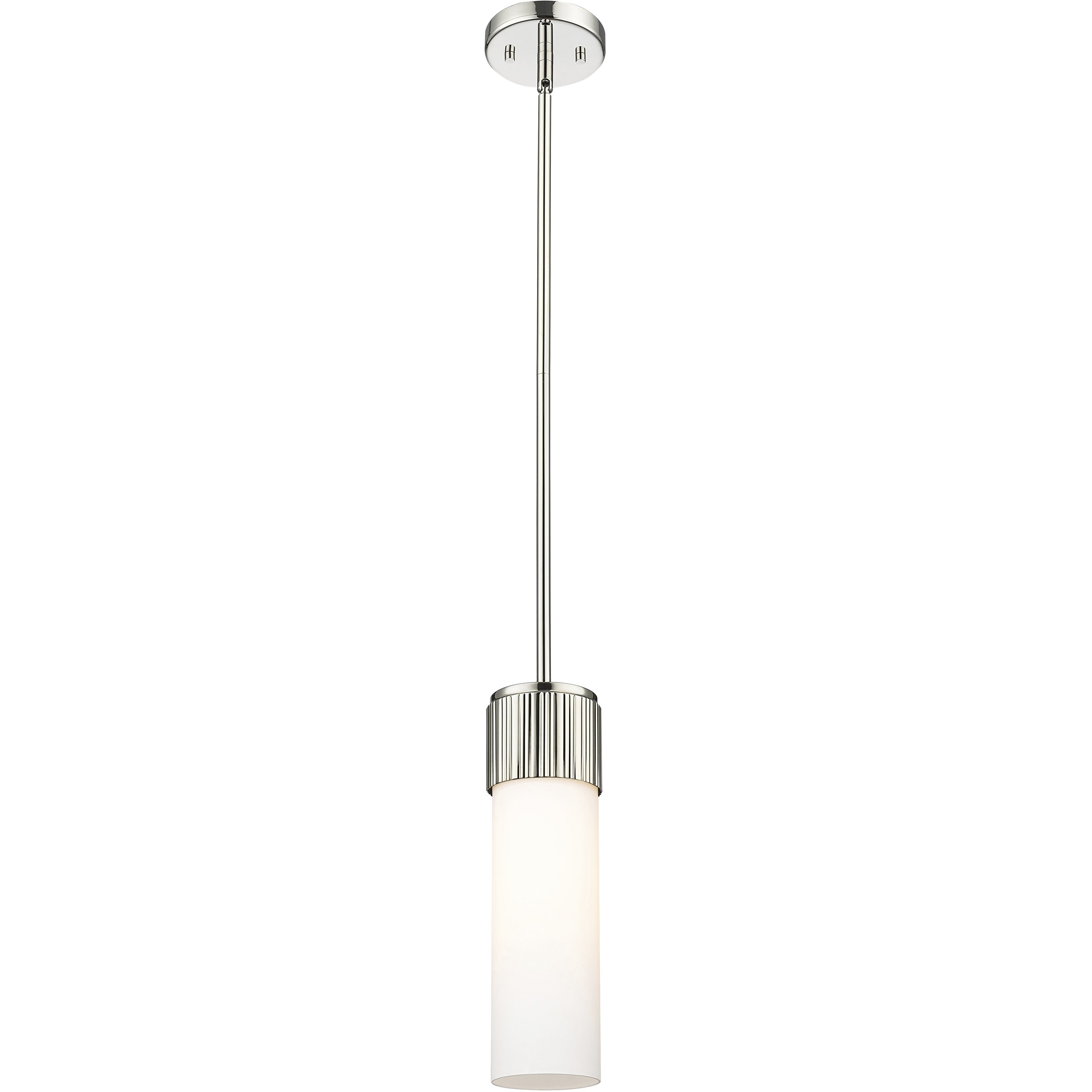 Bolivar 1 Light 4 inch Polished Nickel Pendant Ceiling Light in Matte White Glass
