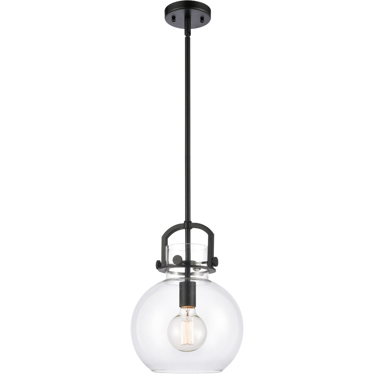 Restoration Newton 1 Light 10 inch Matte Black Mini Pendant Ceiling Light, Restoration