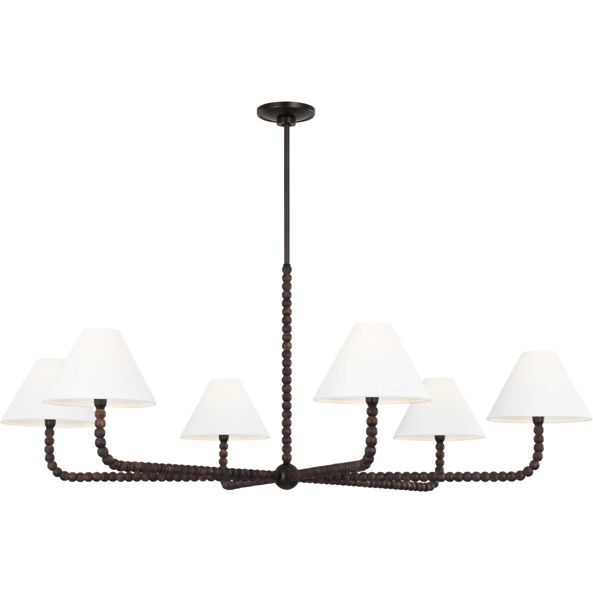 C&M by Chapman & Myers Fiona 6 Light 50 inch Aged Iron Chandelier Ceiling Light in Standard