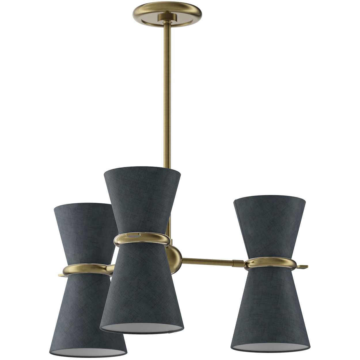 Gable 6 Light 24.25 inch Antique Natural Brass Pendant Ceiling Light in Storm Blue