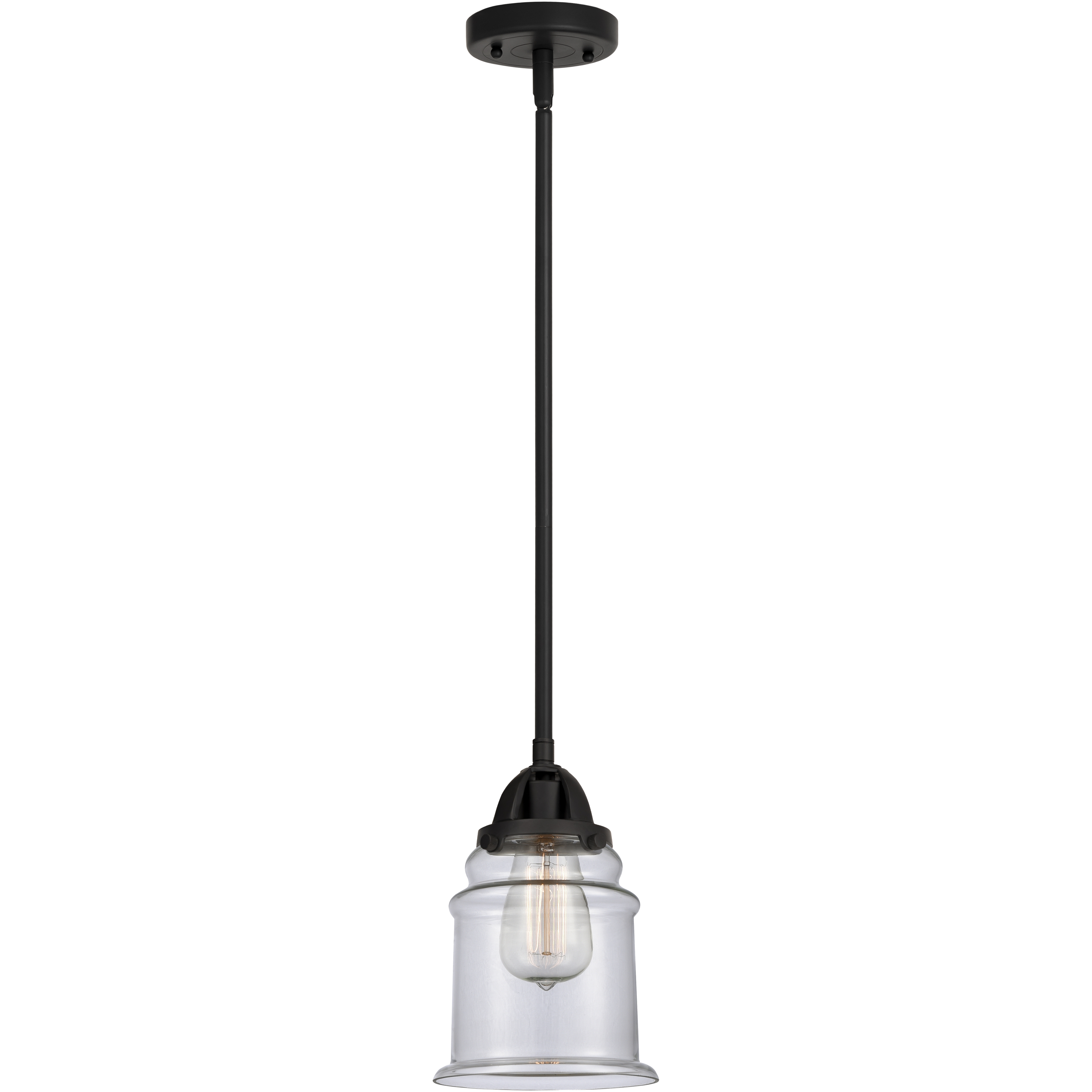 Nouveau 2 Canton LED 6 inch Matte Black Mini Pendant Ceiling Light in Clear
