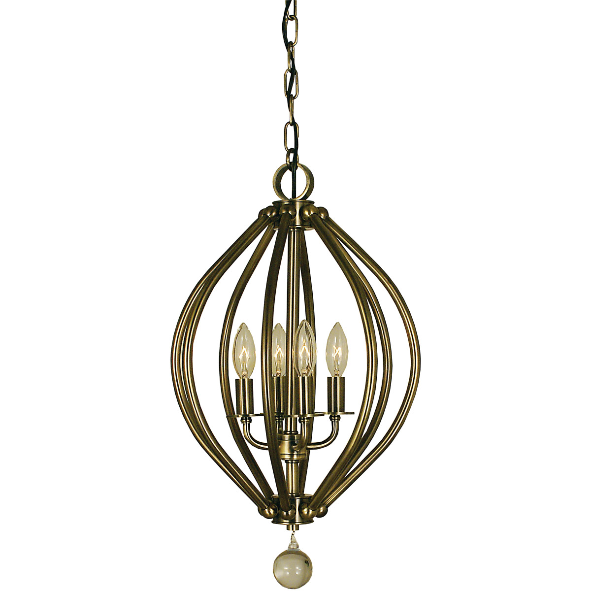 Dewdrop 4 Light 12 inch Mahogany Bronze Mini Chandelier Ceiling Light