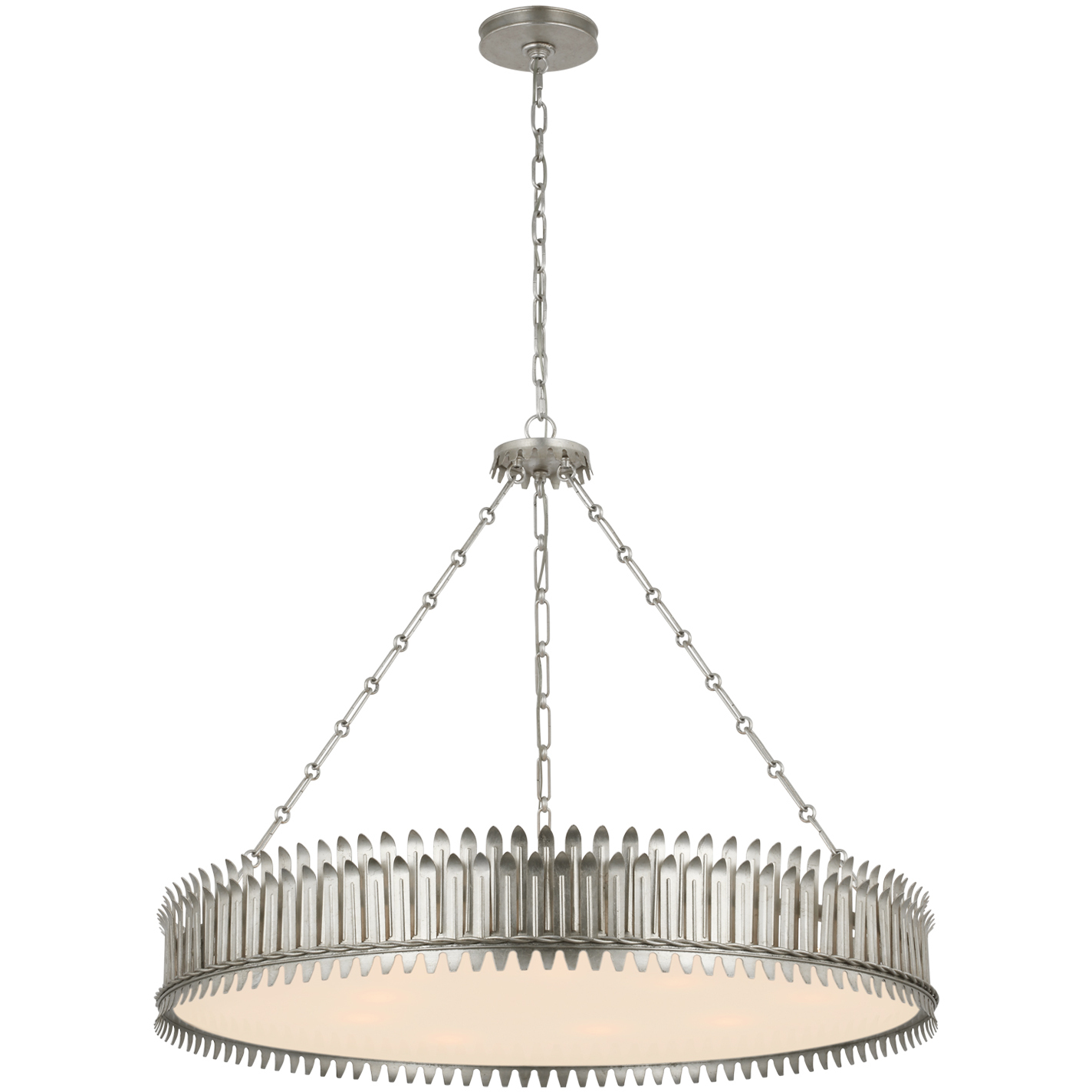 Suzanne Kasler Leslie LED 36.75 inch Burnished Silver Leaf Chandelier Ceiling Light
