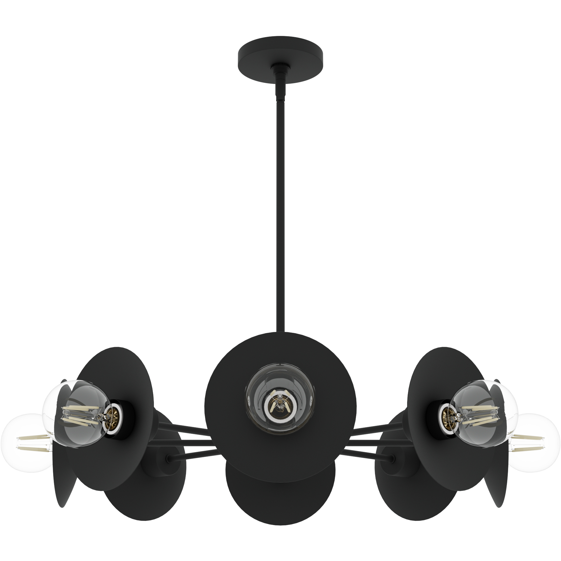Fernando 8 Light 24 inch Flat Matte Black Chandelier Ceiling Light, Medium