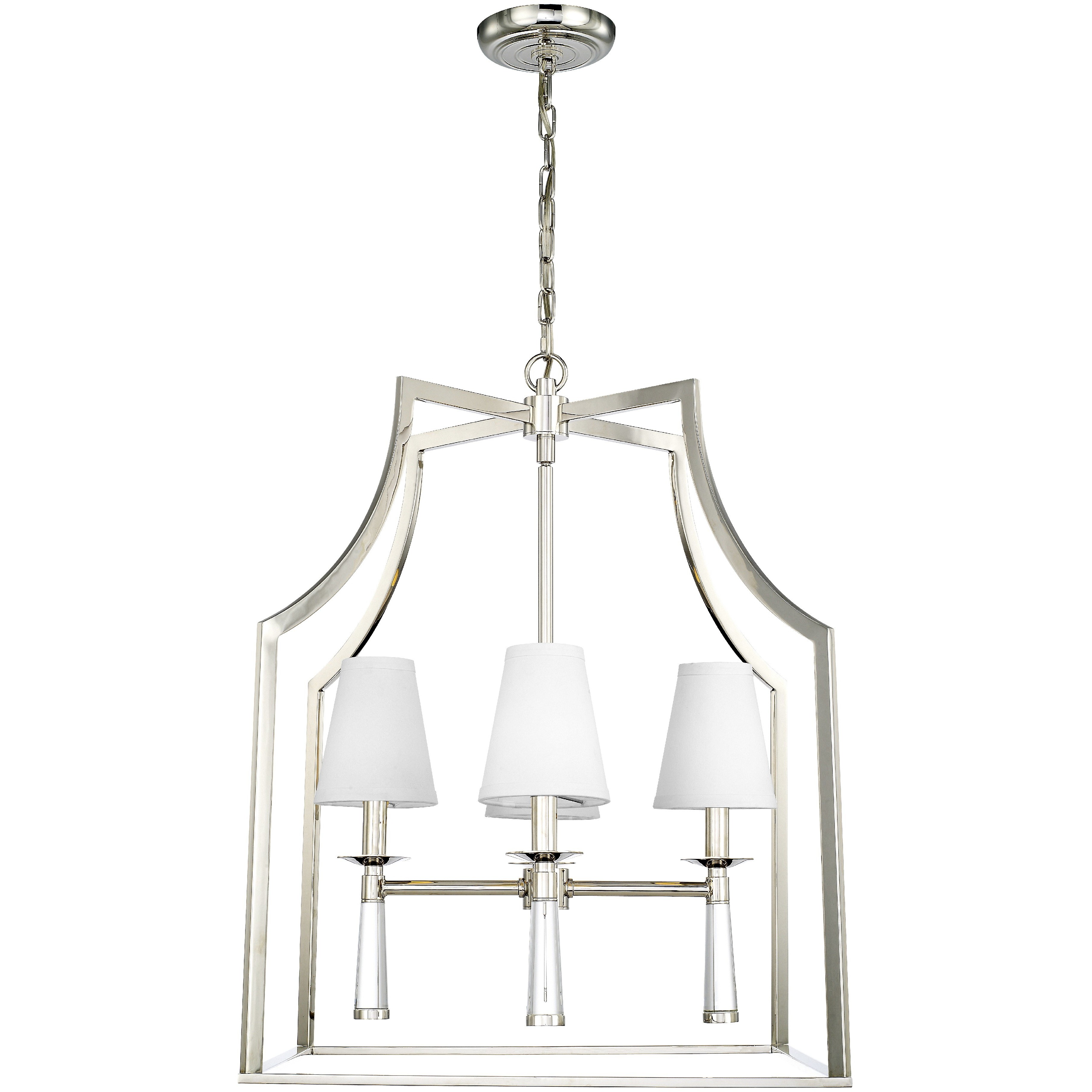 Baxter 4 Light 22 inch Polished Nickel Lantern Chandelier Ceiling Light