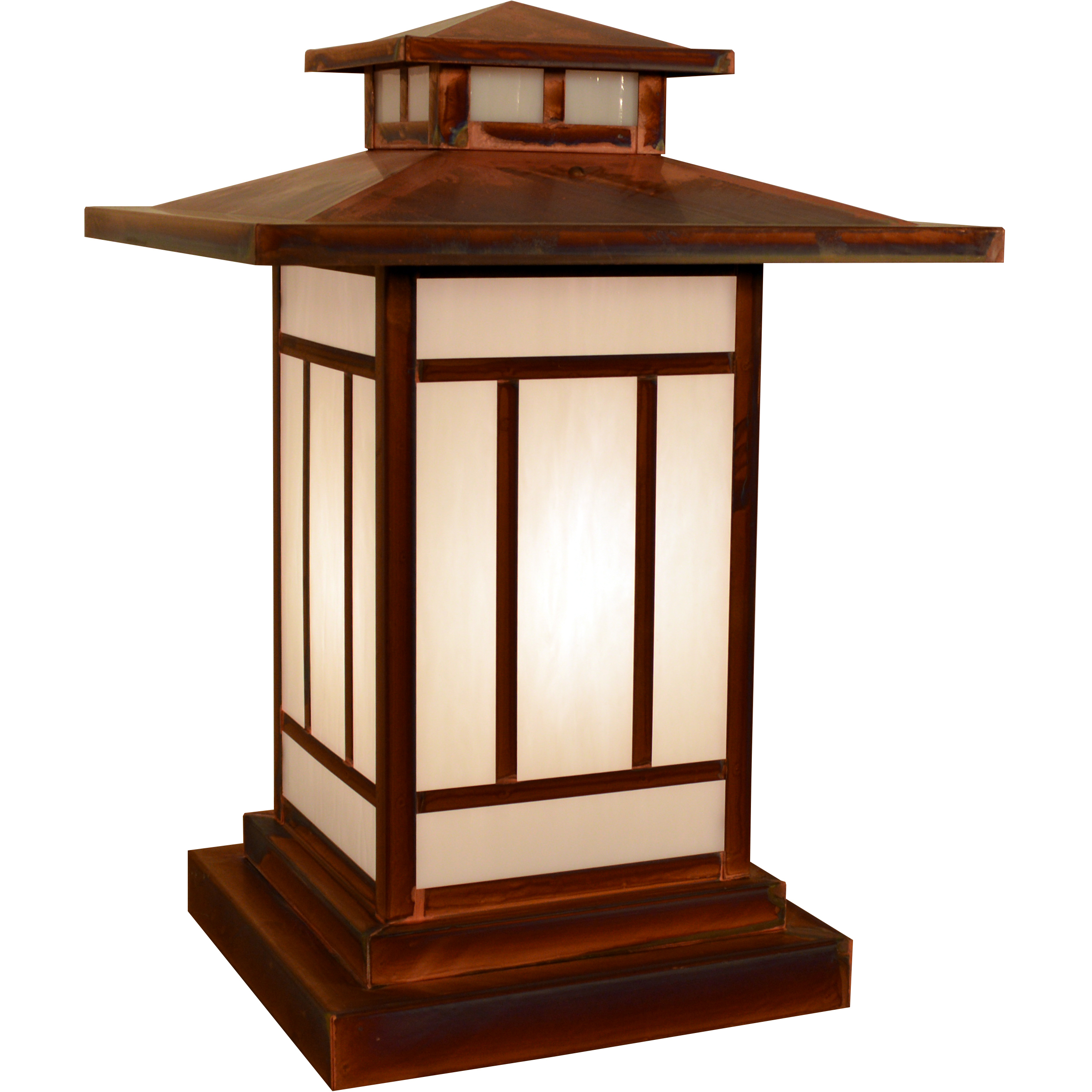 Kennebec 1 Light 16.62 inch Raw Copper Column Mount in White Opalescent