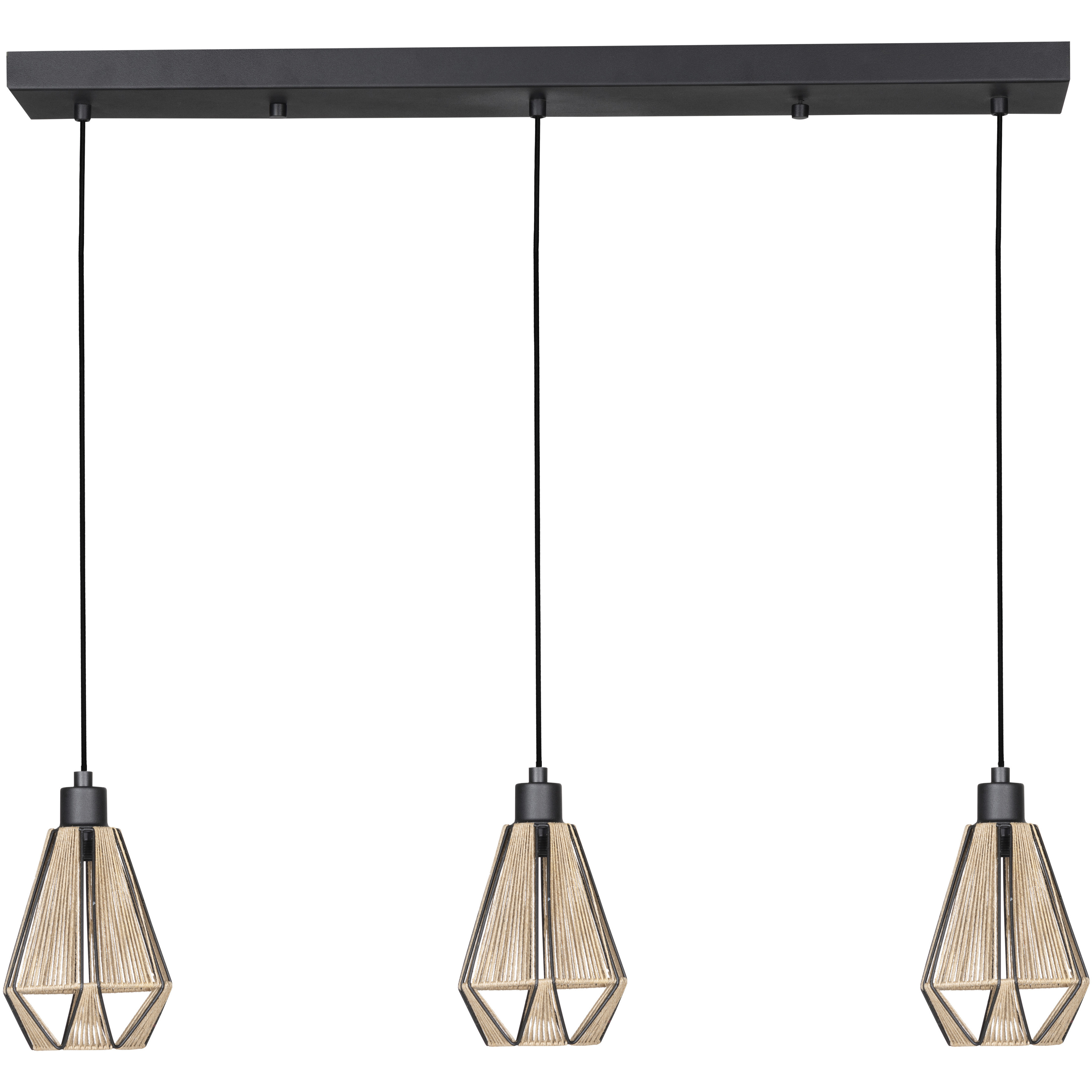 Adwickle 3 Light 6.89 inch Black Pendant Ceiling Light
