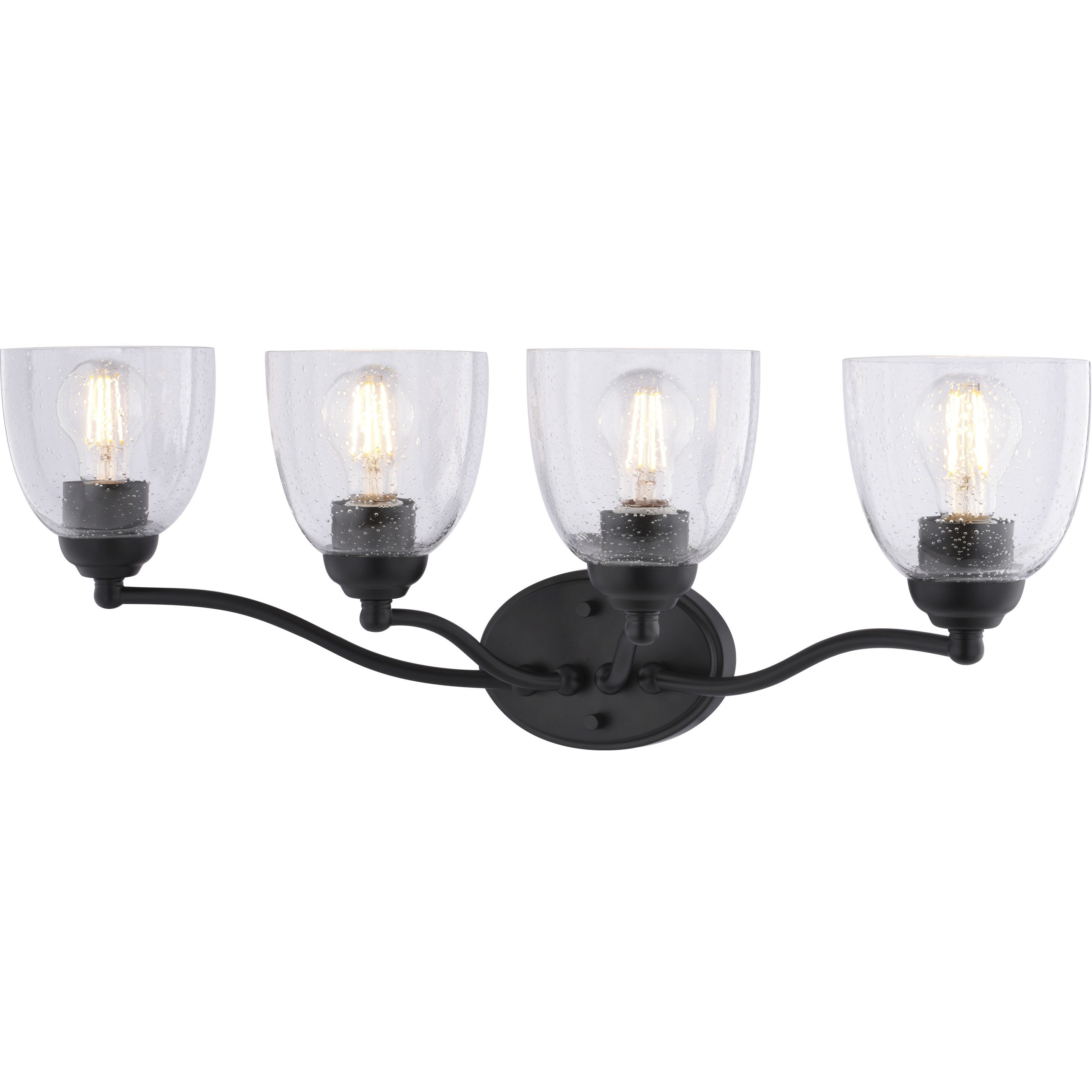 Bellwood 4 Light 28 inch Matte Black Bathroom Light Wall Light