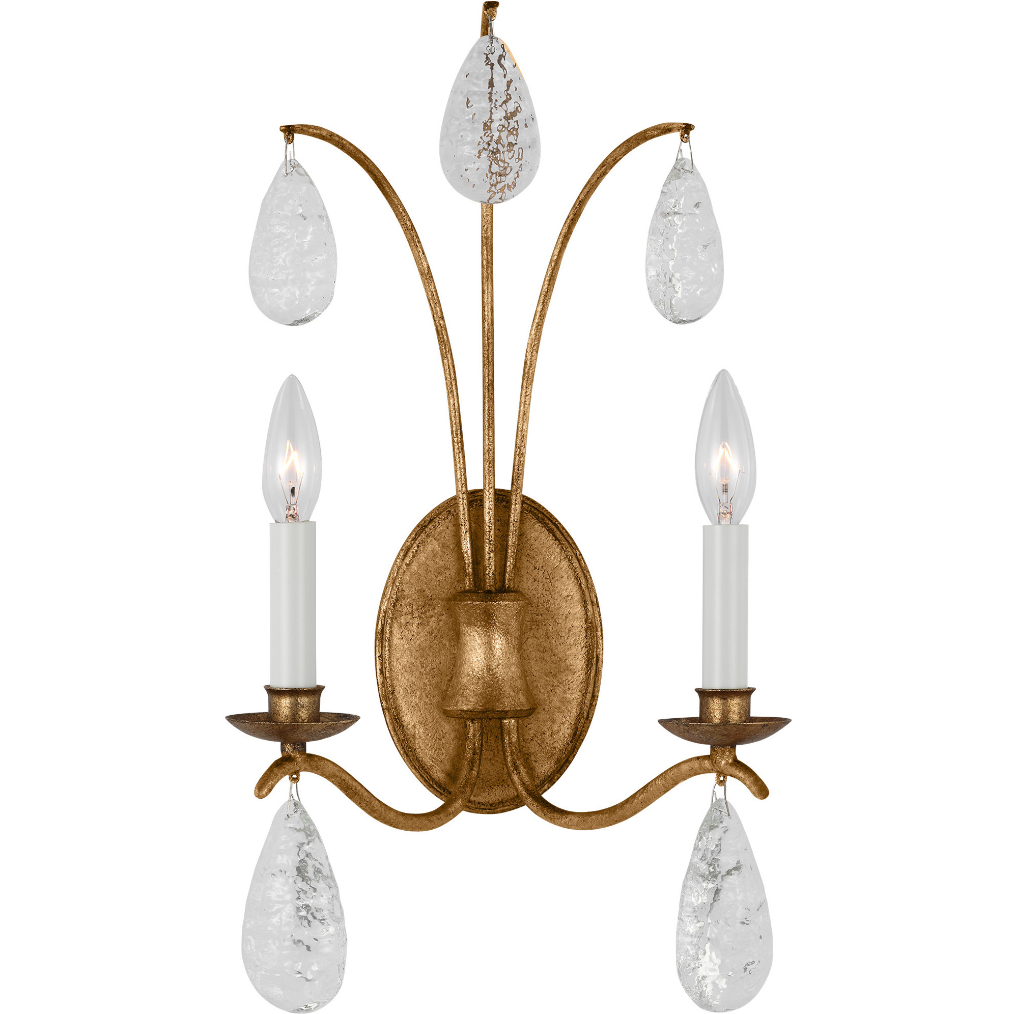 C&M by Chapman & Myers Shannon 2 Light 10.75 inch Antique Gild Wall Sconce Wall Light