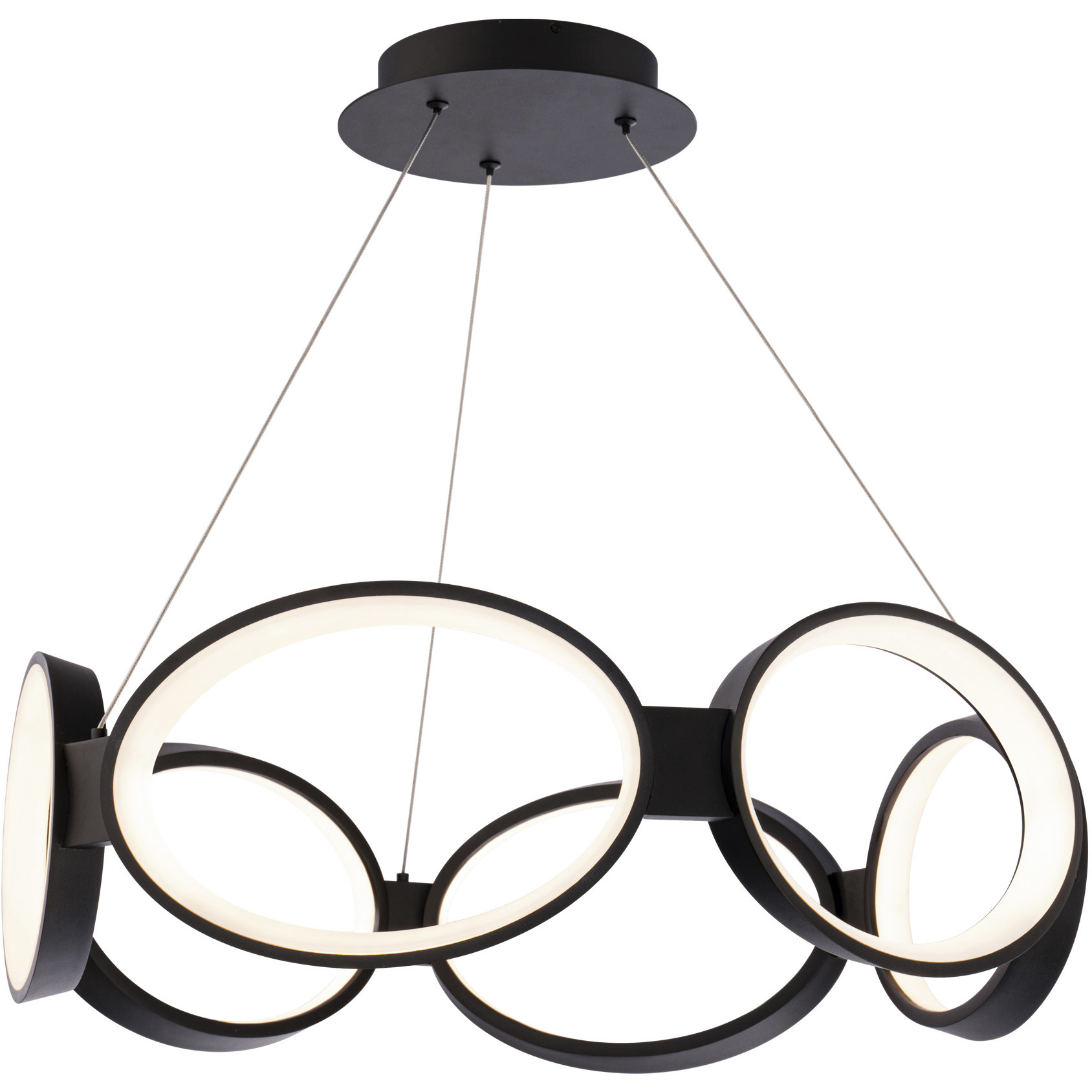 WAC Lighting PD 21324 BK Solitaire 6 Light 26.63 inch Black Chandelier Ceiling Light
