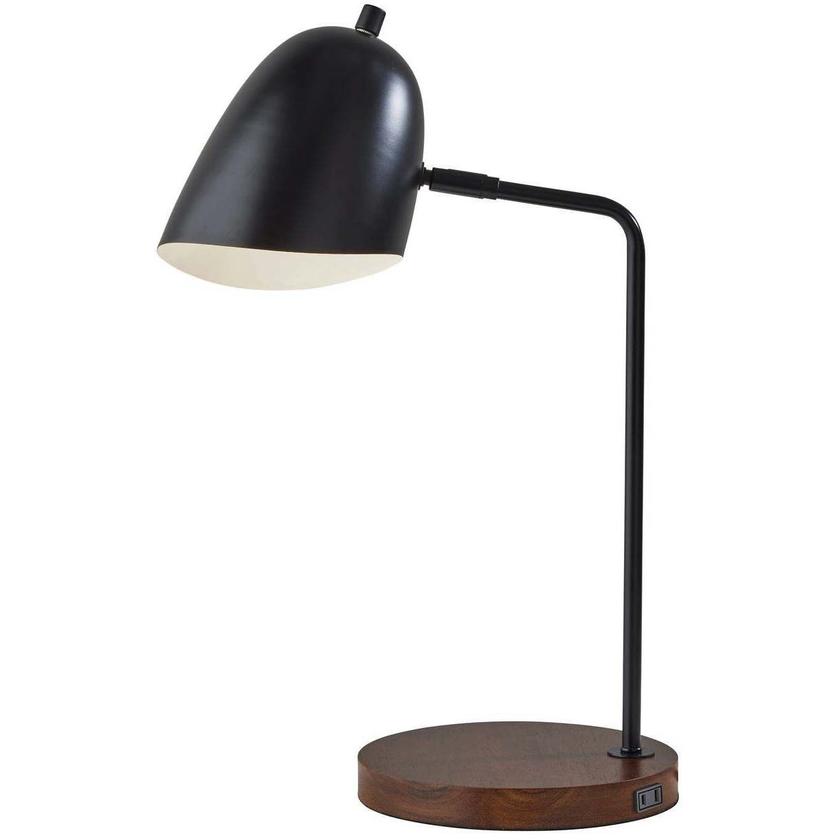 Jude 19.5 inch 40 watt Black and Walnut Desk Lamp Portable Light, Simplee Adesso