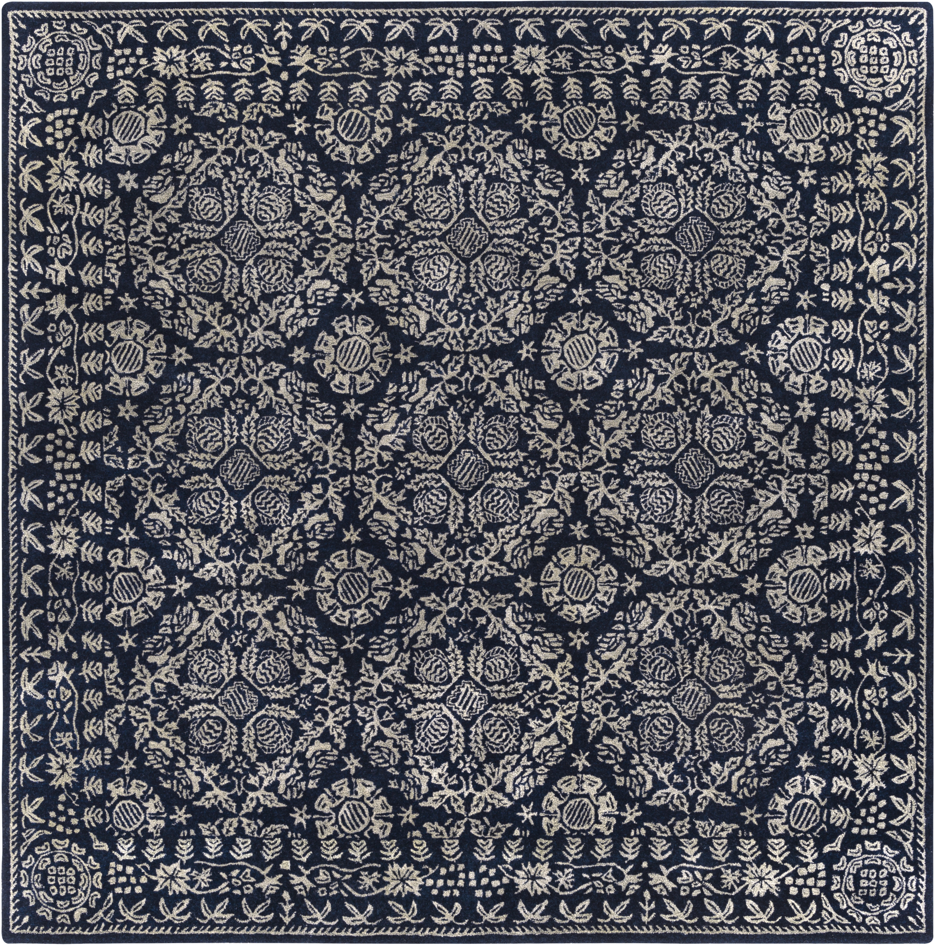 Smithsonian 120 X 120 inch Dark Blue Rug in 10 Ft Square, Square