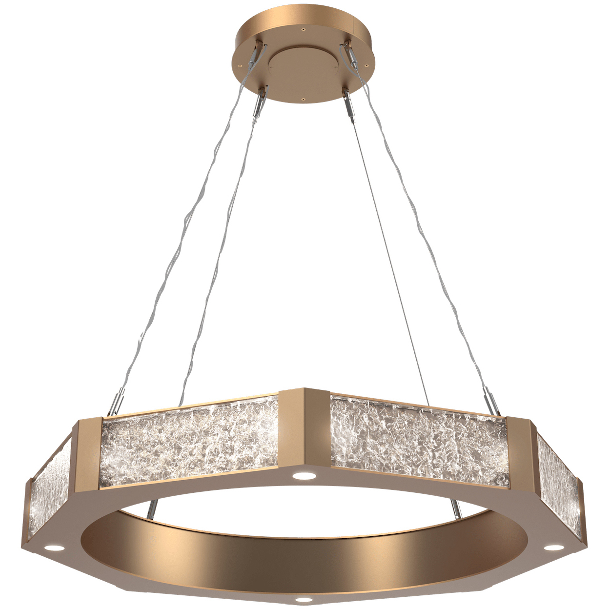 Glacier LED 36 inch Novel Brass Chandelier Ceiling Light in 2700K LED, Single Tier