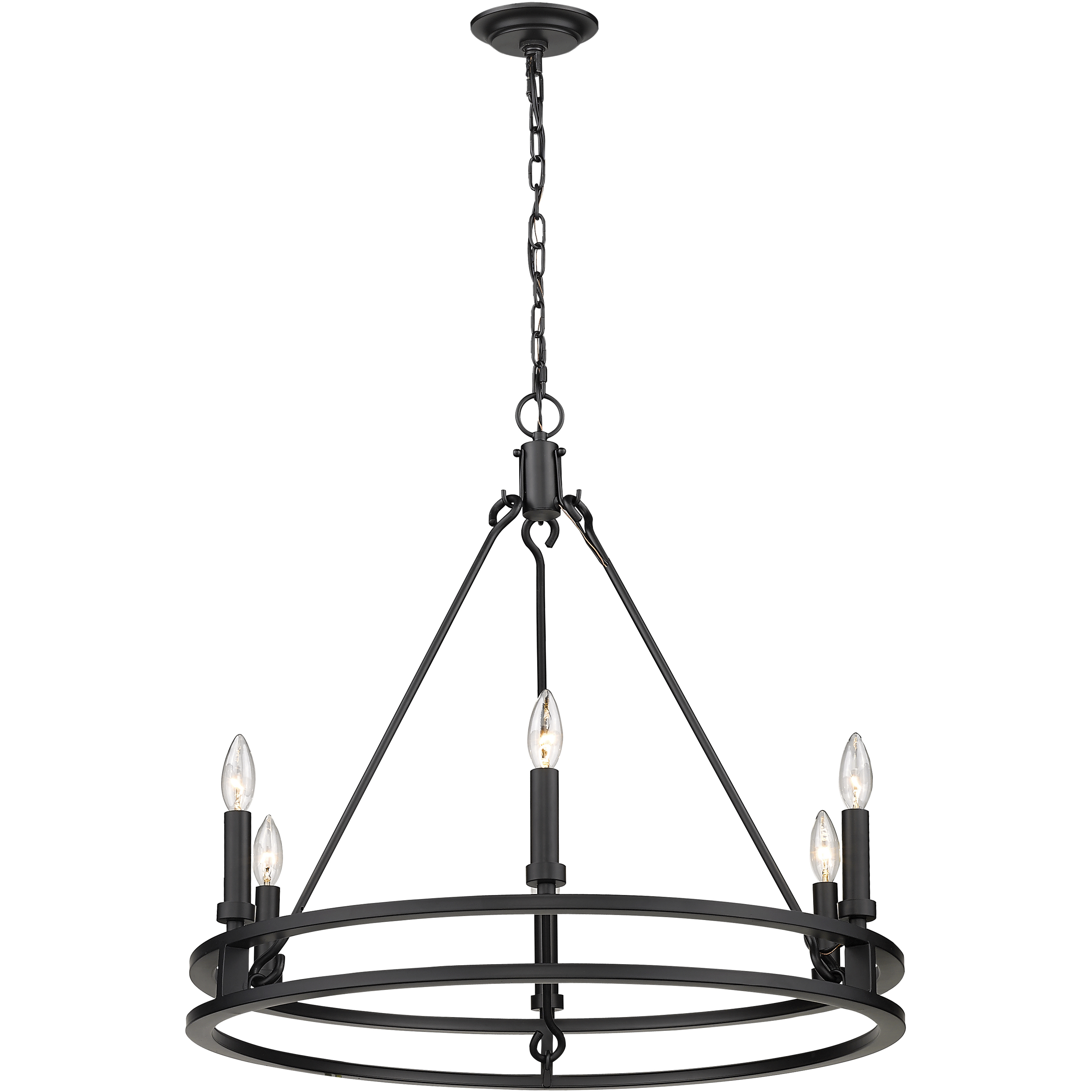 Dennison 6 Light 27.25 inch Matte Black Chandelier Ceiling Light