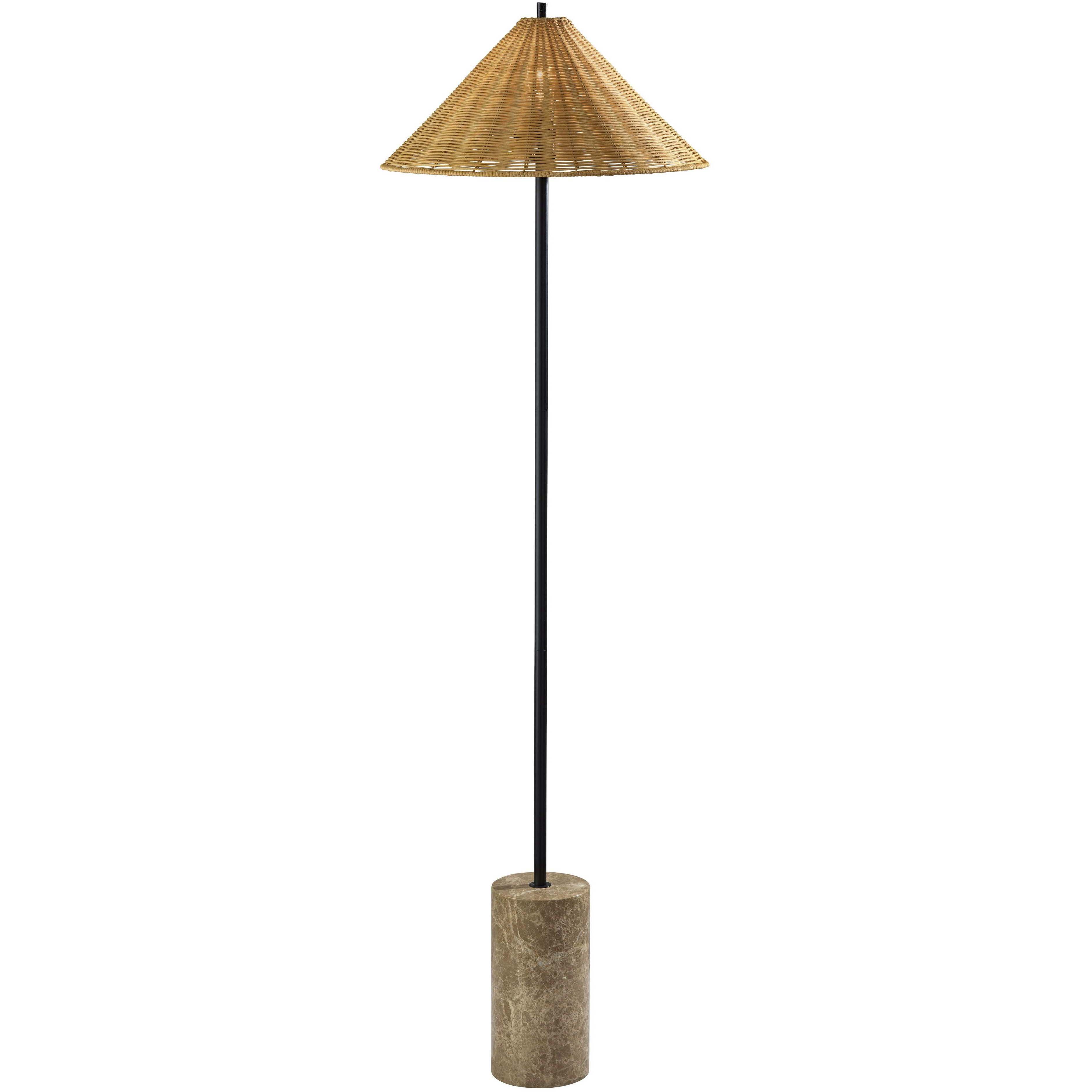 Rayne 61.25 inch 60 watt Brown Marble and Black Floor Lamp Portable Light