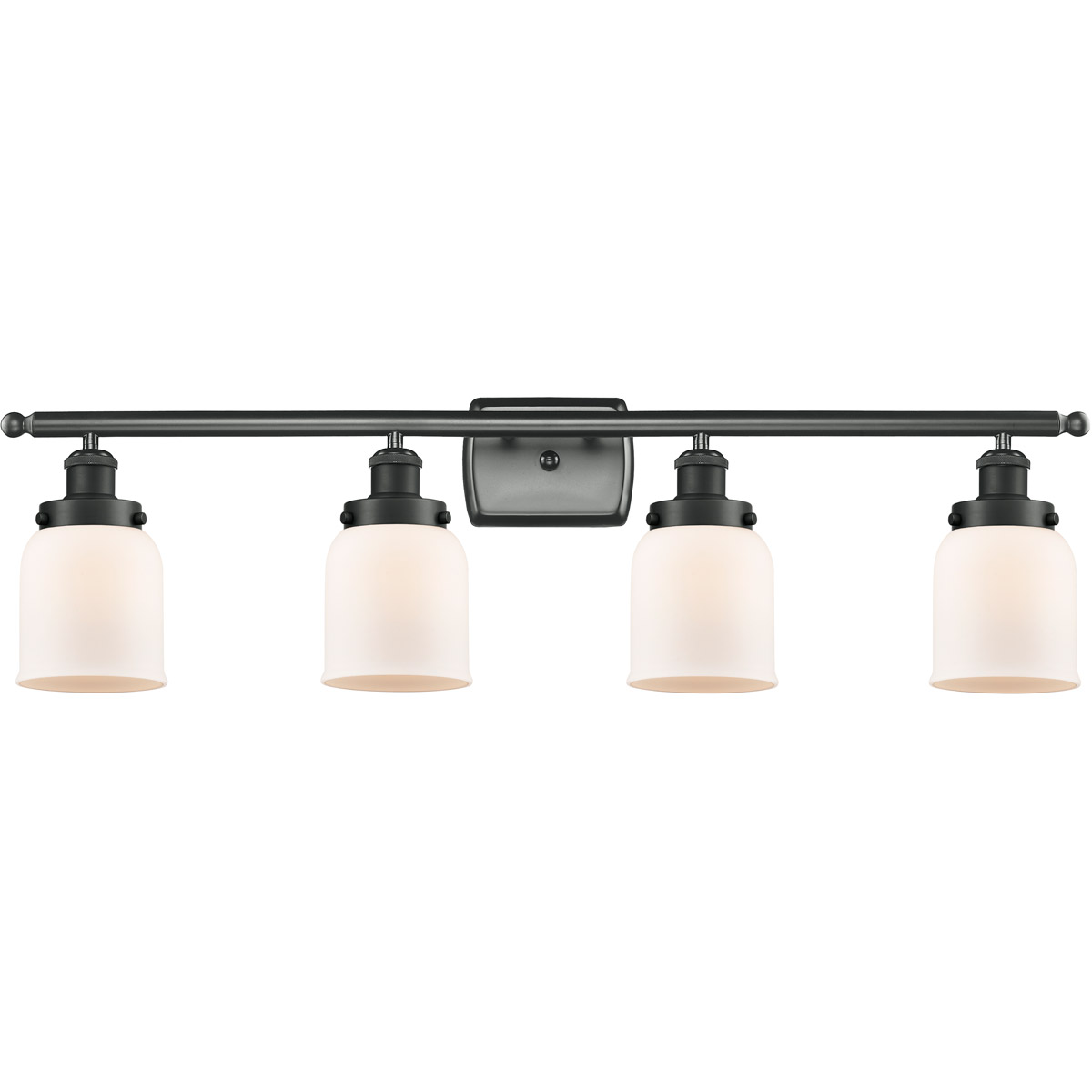 Ballston Small Bell LED 36 inch Matte Black Bath Vanity Light Wall Light in Matte White Glass, Ballston