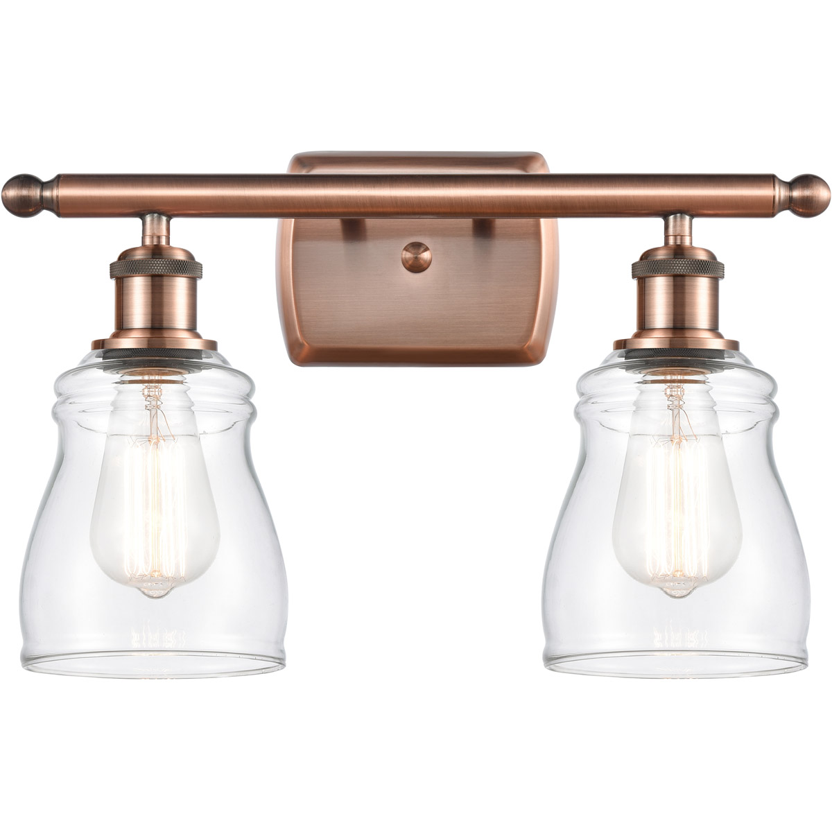 Ballston Ellery LED 16 inch Antique Copper Bath Vanity Light Wall Light in Clear Glass, Ballston