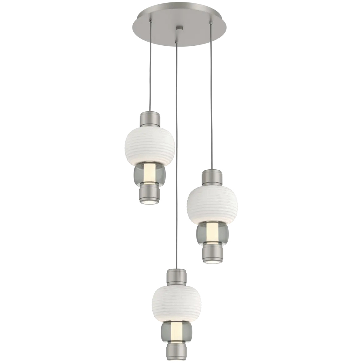 Torno Mandrel LED 20.5 inch Metallic Beige Silver with Chalk Multi-Pendant Ceiling Light