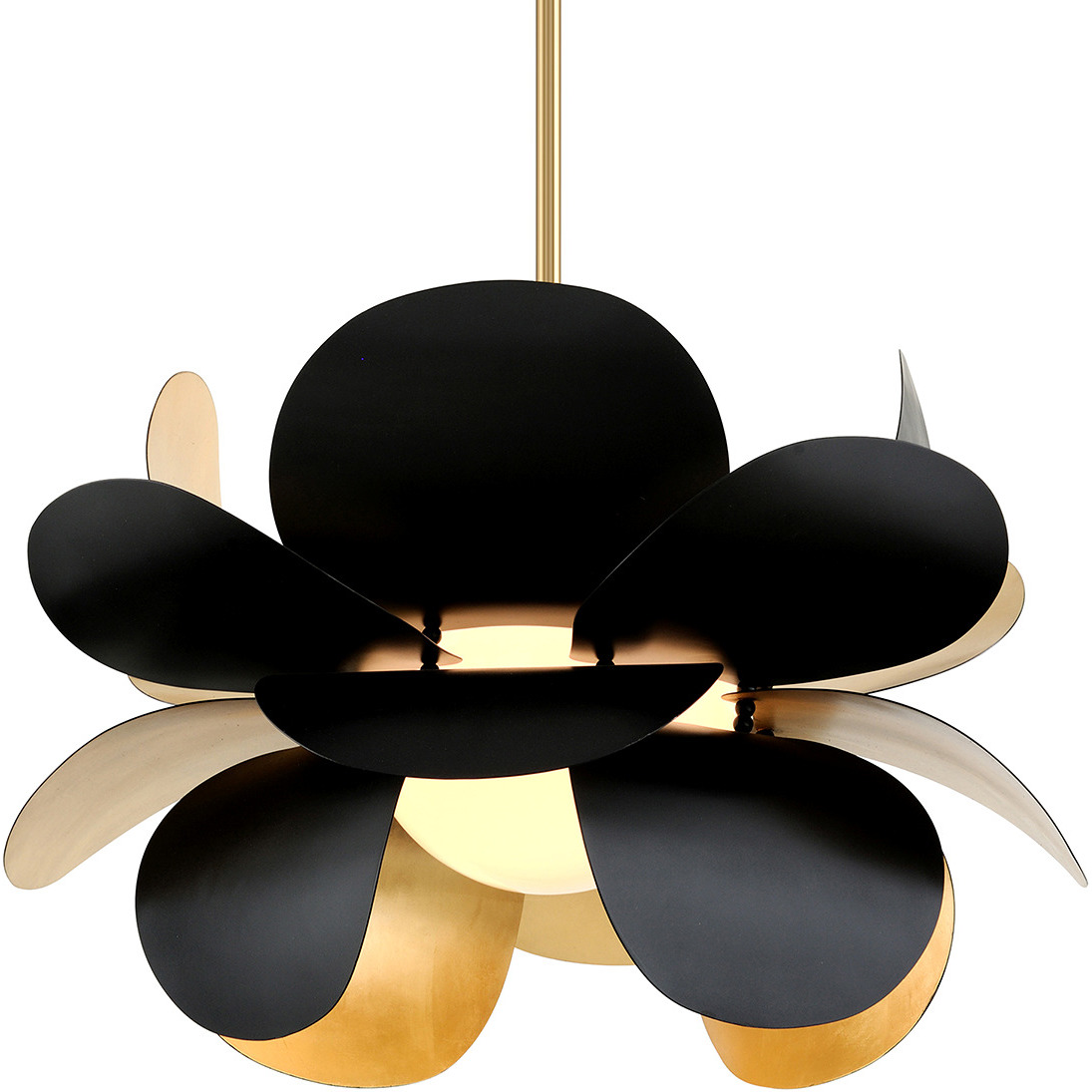 Ginger 1 Light 34.5 inch Gold Leaf/Soft Black Chandelier Ceiling Light
